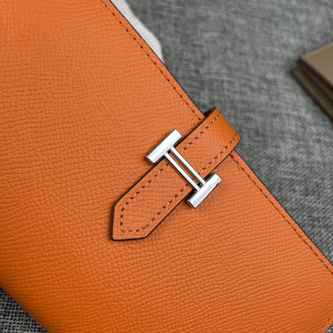 Hermes Empson Leather Zip Pocket Long Wallet - Image 4