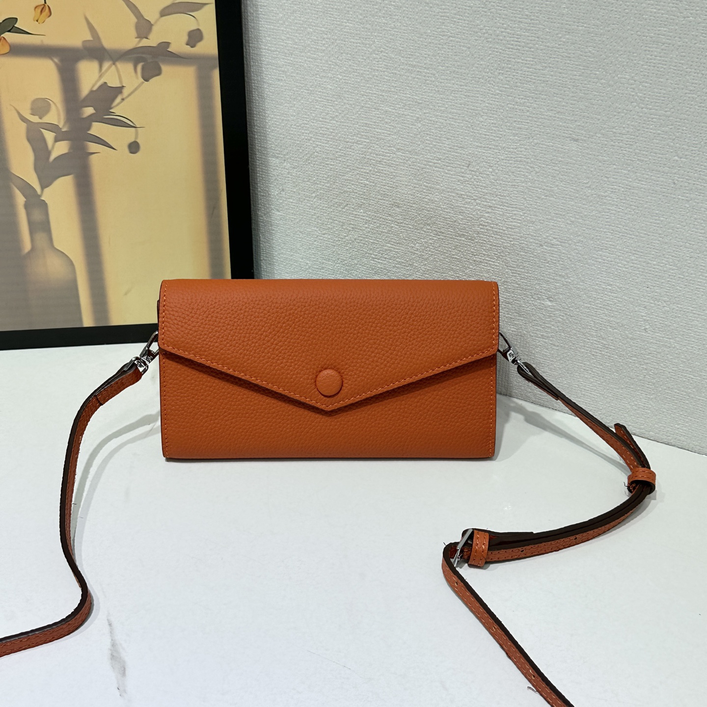 Hermès R.M.S Evercolor Togo Leather Crossbody Wallet Bag - Image 4