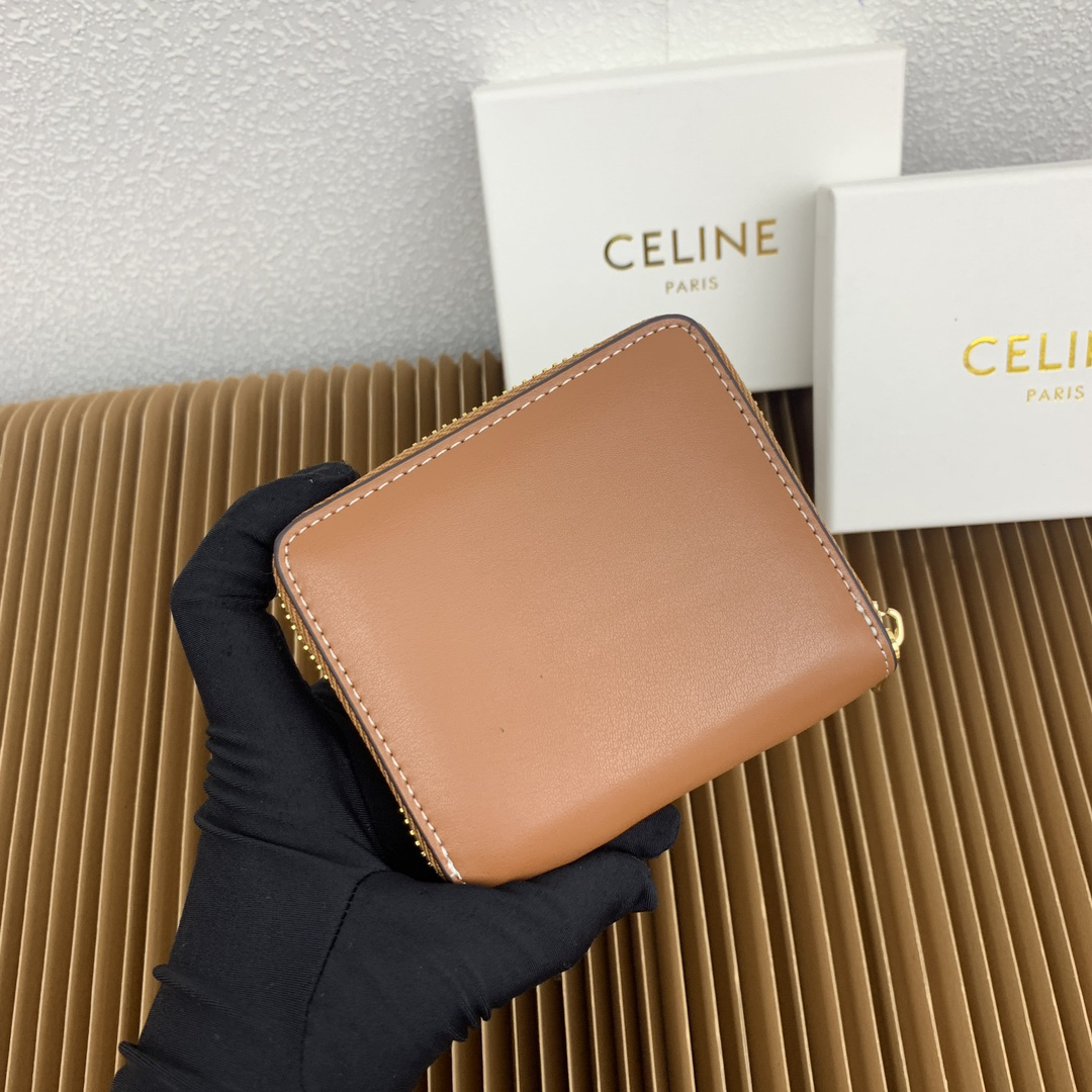 Celine Triomphe Cuir Compact Zipper Wallet - Image 4