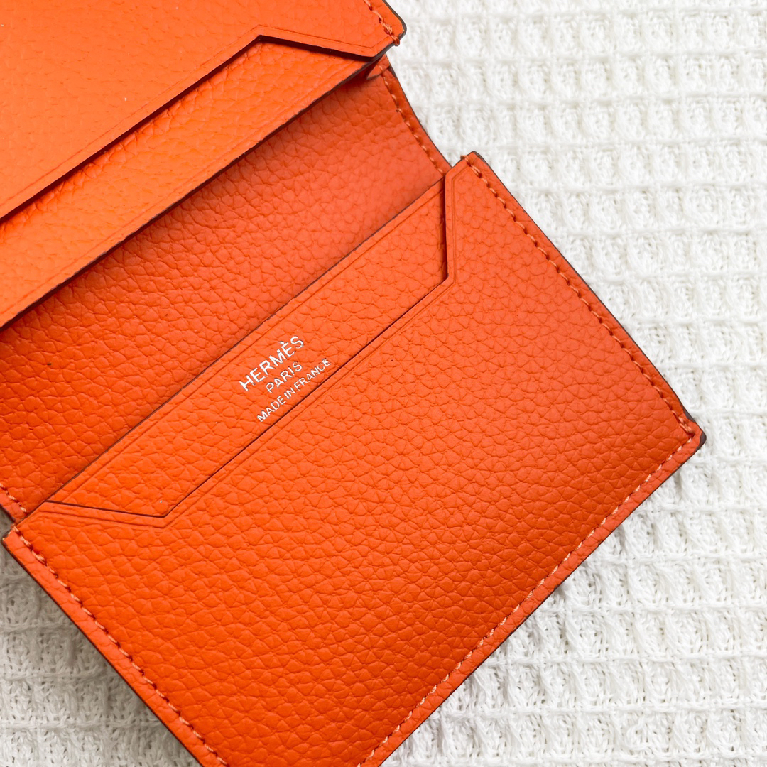 Hermes Litchi-Grain Leather Business Card Holder - Image 4