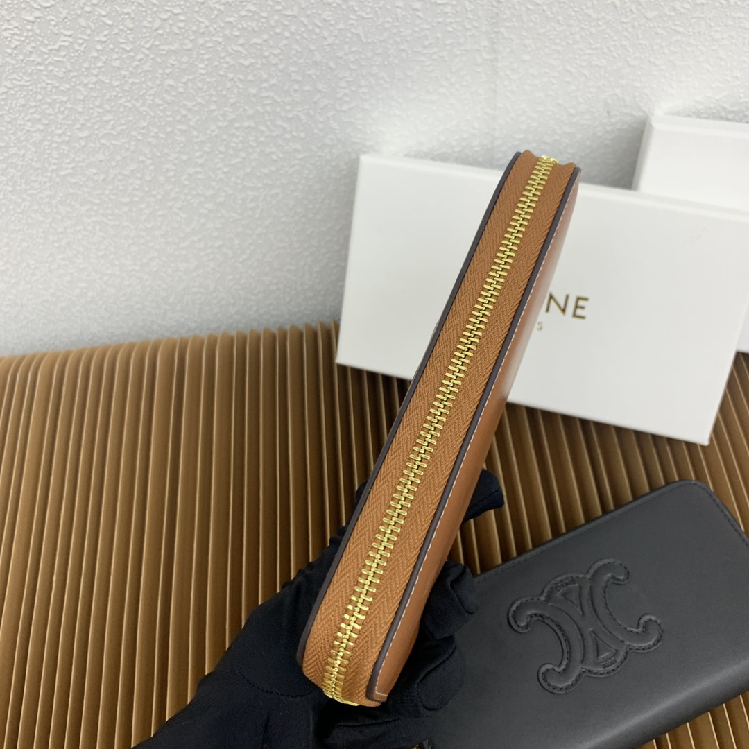 Triomphe C Large Zip-Around Calfskin Wallet - Image 4
