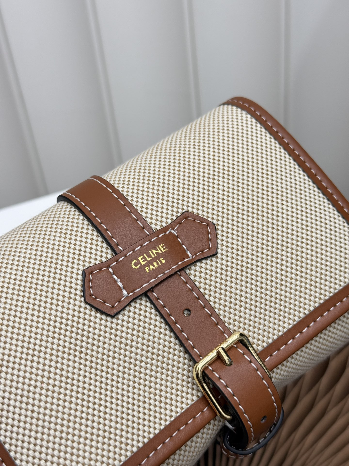 CELINE Woven and Cow Leather Jewelry Pouch - Image 4
