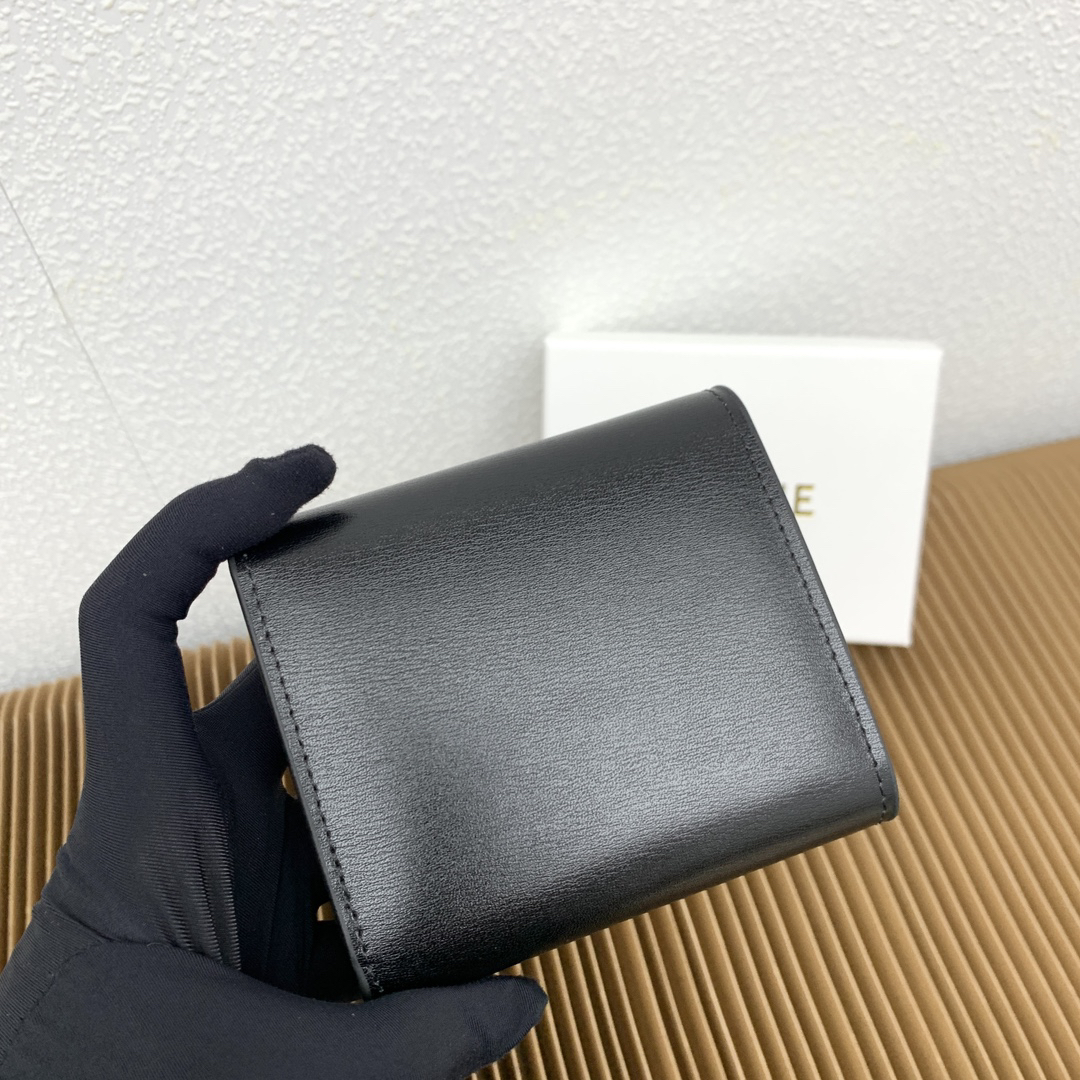 CELINE Small Triomphe Lambskin Flap Wallet - Image 4