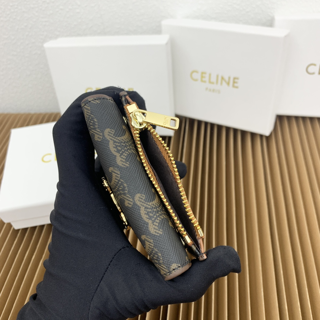 Celine Triomphe Canvas Small Leather Wallet - Image 4