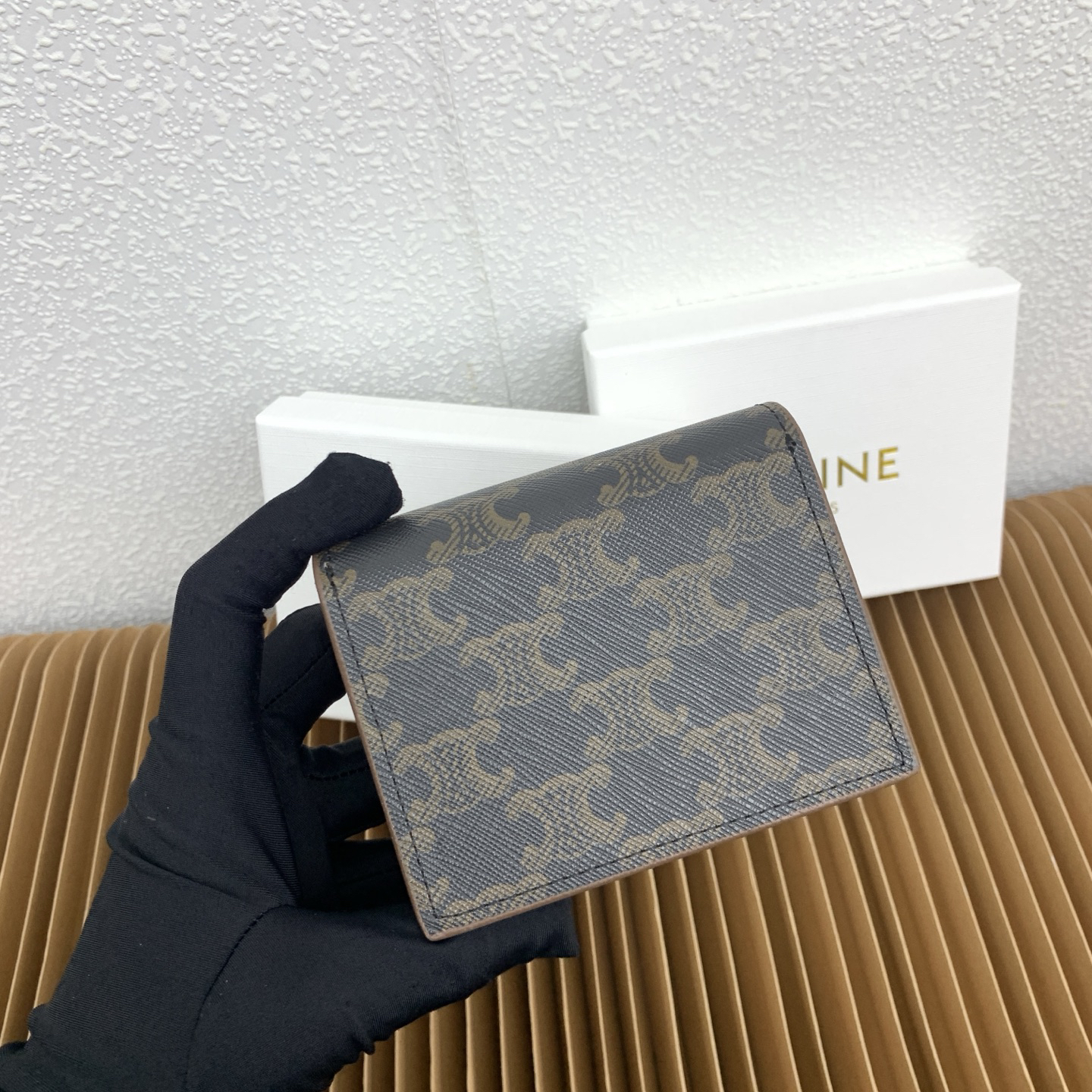 Celine Triomphe Leather Business Card Holder - Image 4