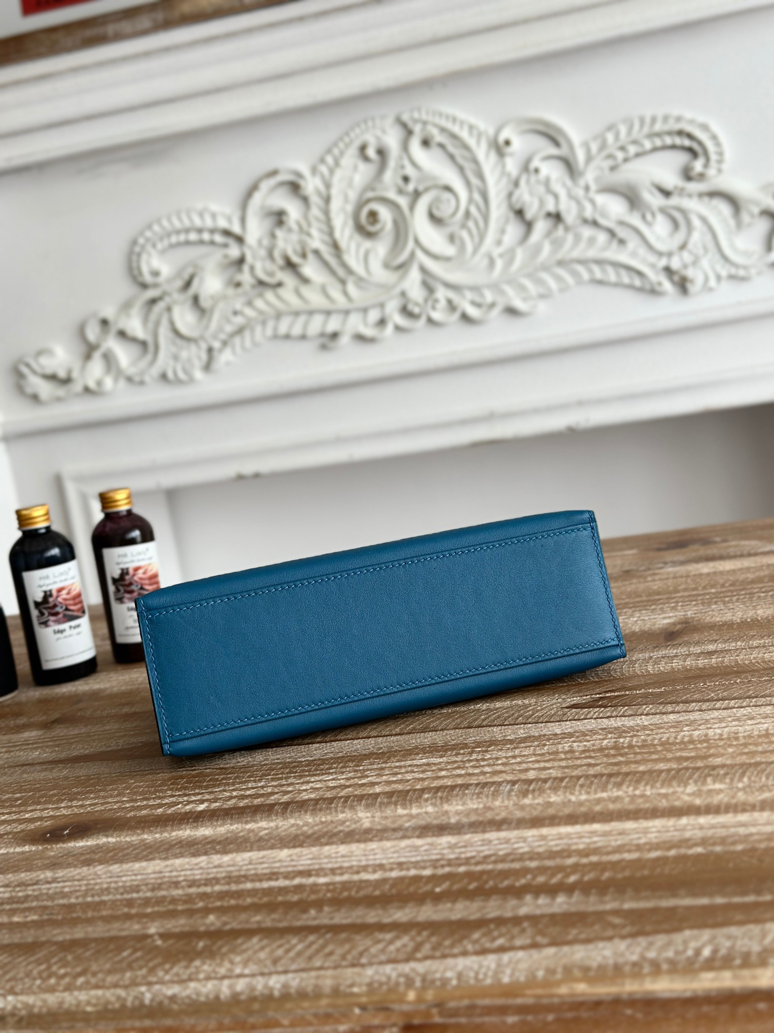 Kelly Mini Pouchette Handbag in Agate Blue - Image 4
