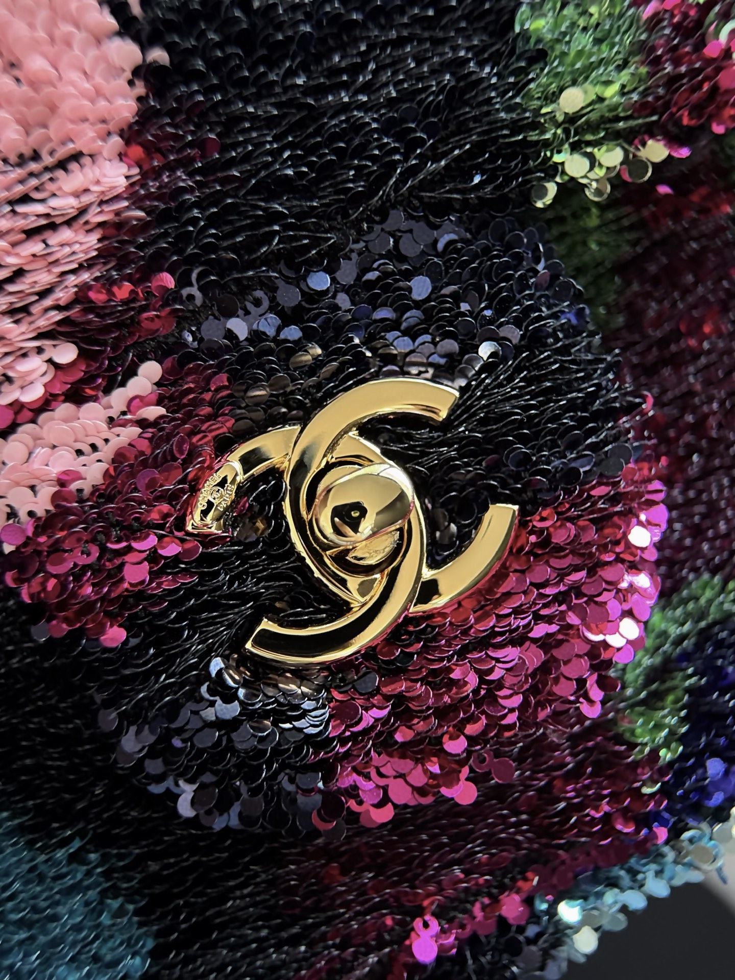 Chanel Classic Flap Sequin Beaded SO BLACK Evening Bag - Image 5