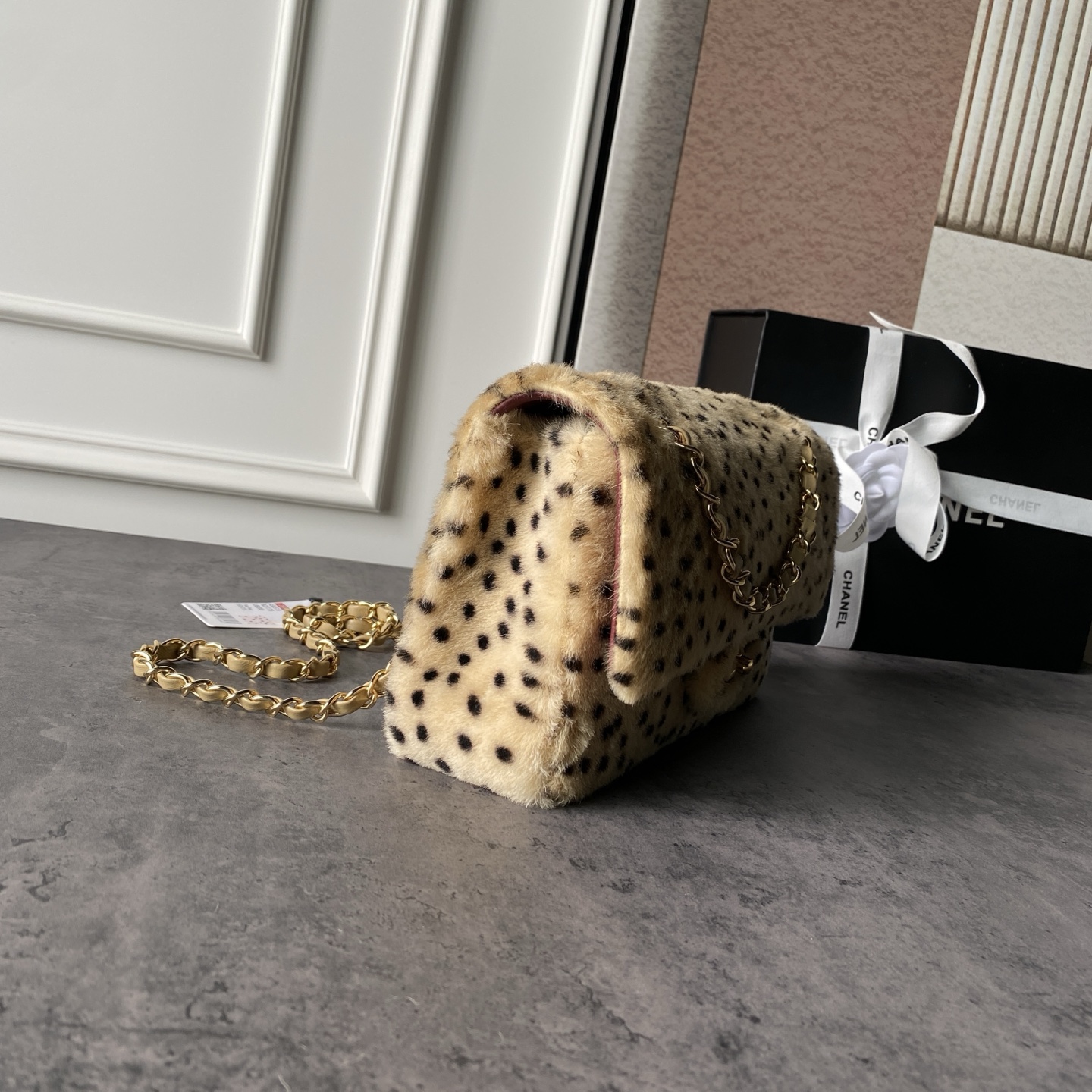Chanel Limited-Edition Leopard-Print Velvet Classic Flap Bag - Image 5