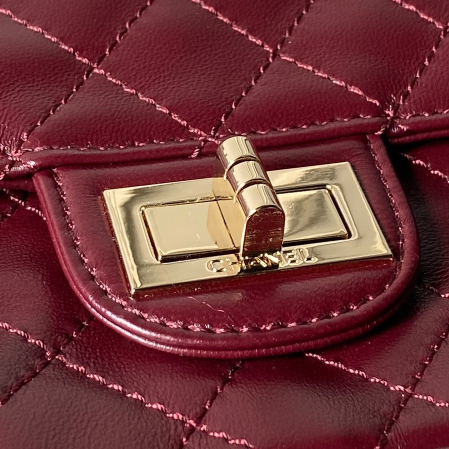 Chanel 26S Crushed Wrinkled Leather 2.55 Shoulder Bag - Image 5