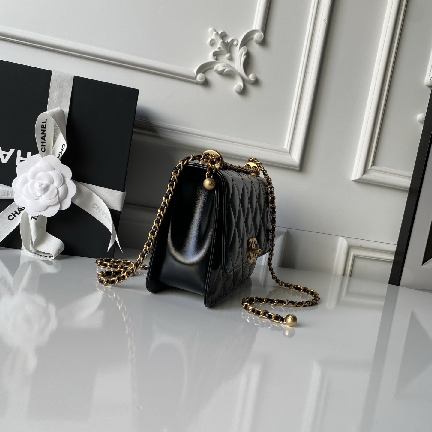 Mini Double-Ball Leather Crossbody Bag - Image 5