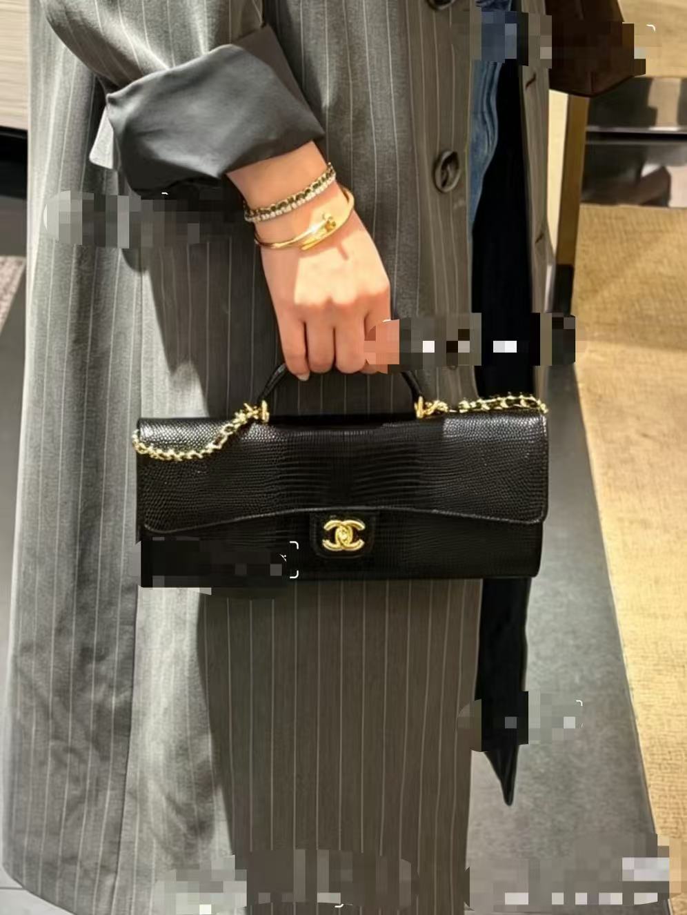 Chanel 26A Black Caviar Leather Shoulder Bag - Image 5