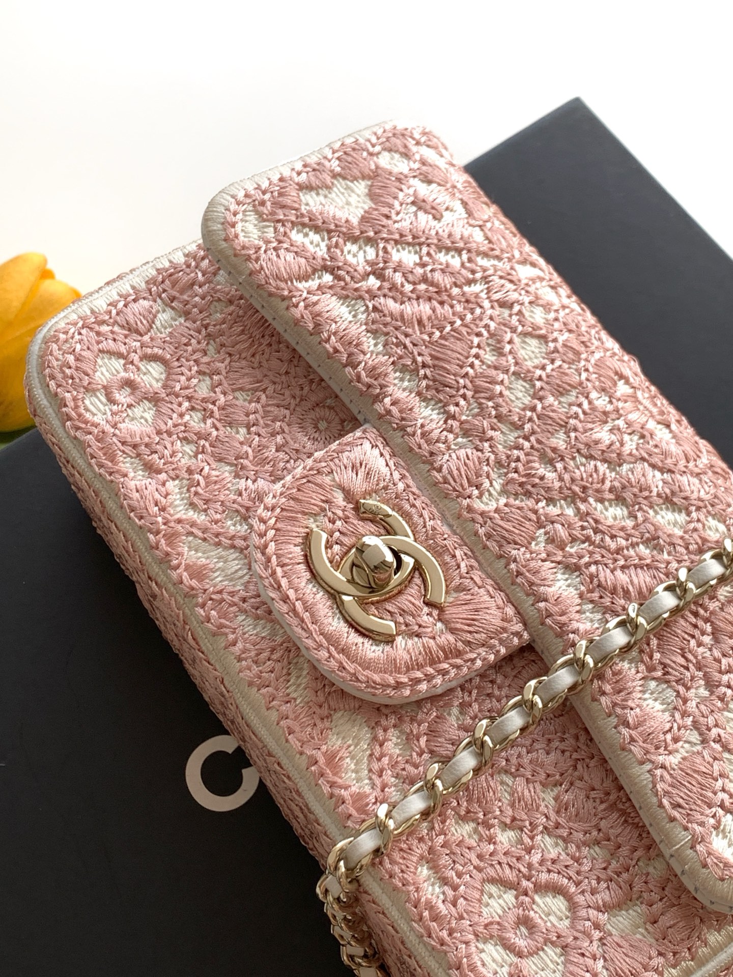 Chanel 26-Needle Woven Crossbody Bag with Double-C Logo - Image 5