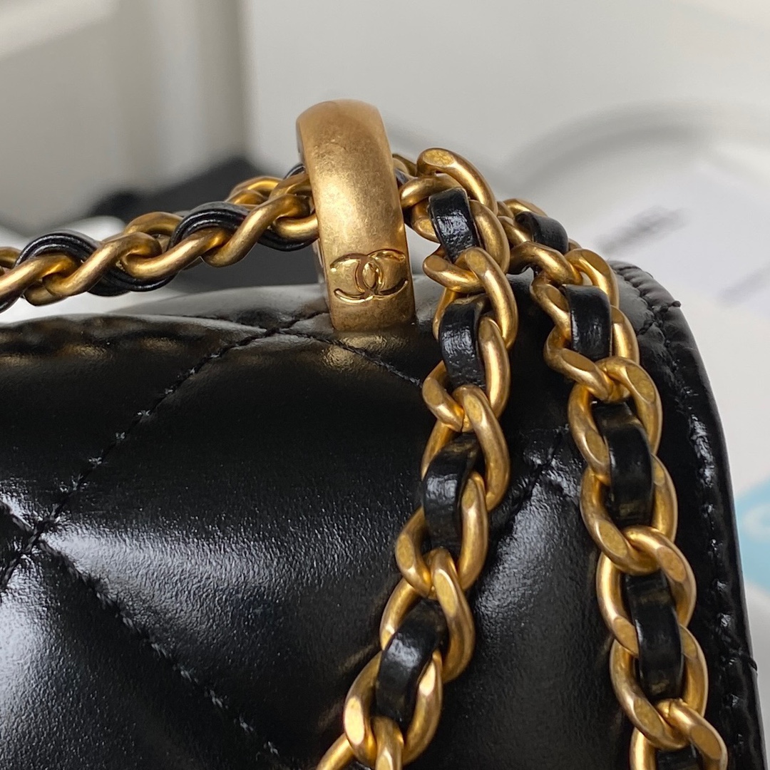 Mini Leather Double-Ball Chain Crossbody Bag - Image 5
