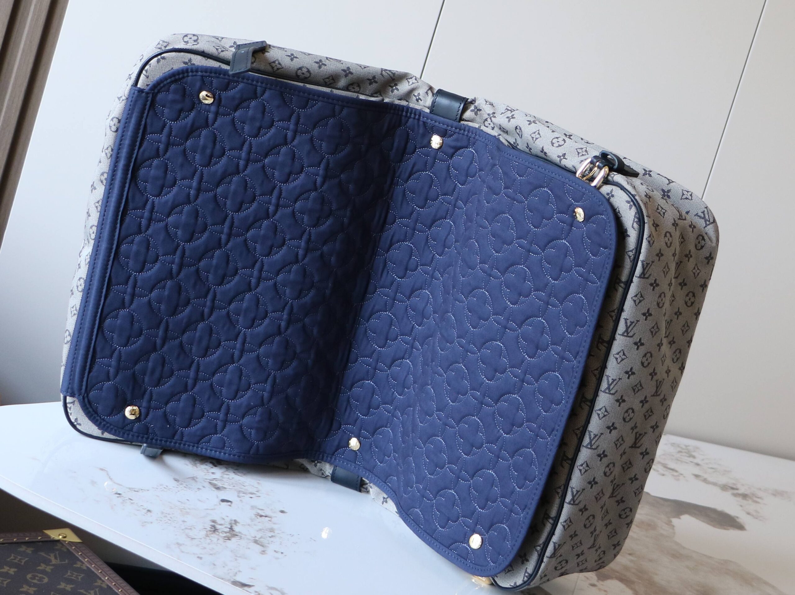 Louis Vuitton Saumur Crossbody Bag in Monogram Denim, M42352 Dark Blue - Image 5