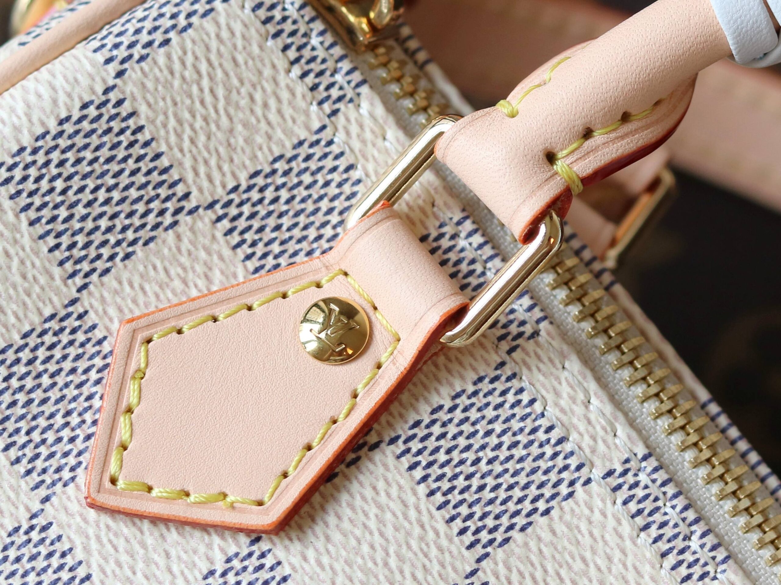 Louis Vuitton Nano Speedy Handbag in Damier Azur Canvas - Image 5
