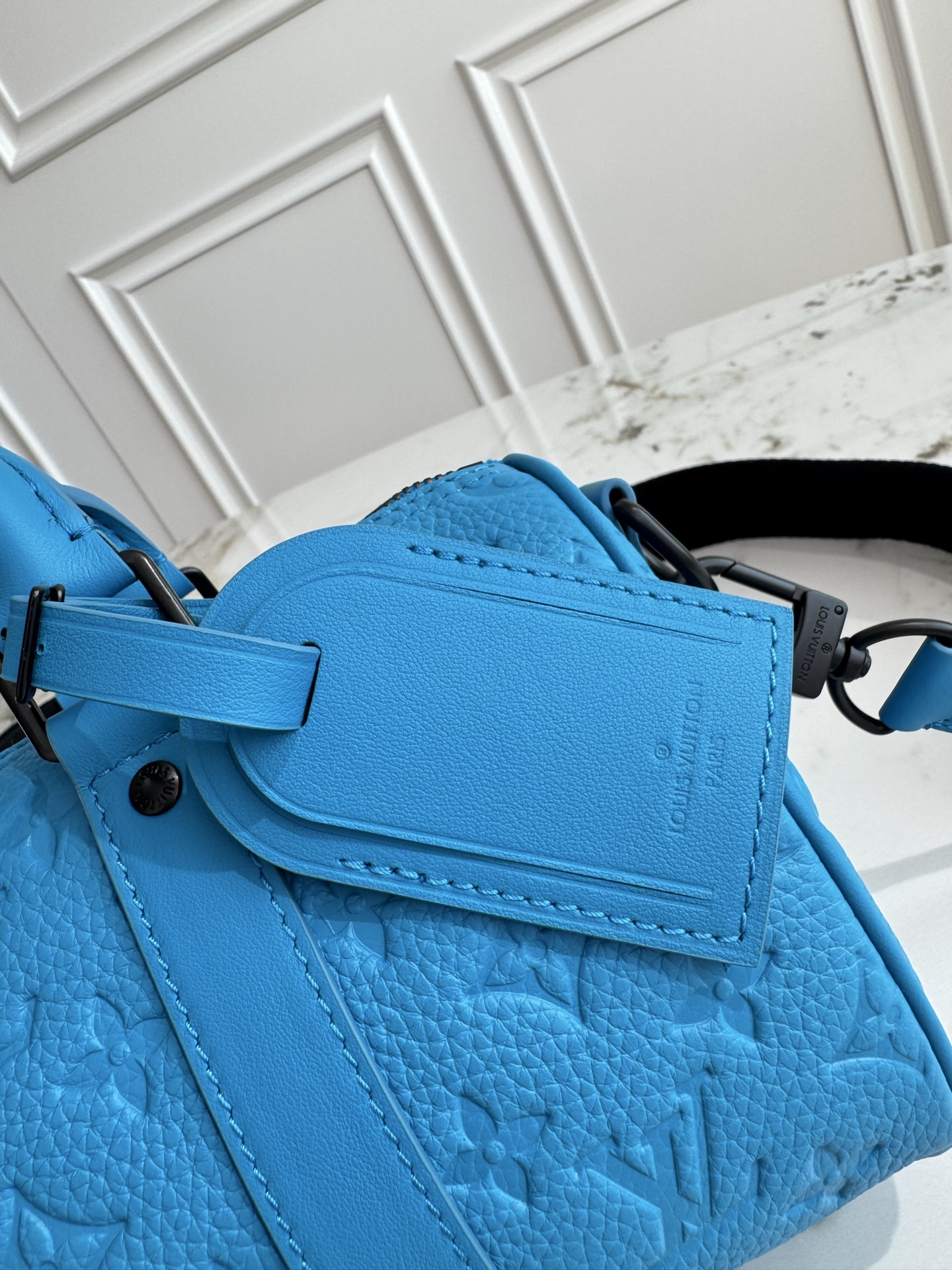 Keepall Mini Travel Bag in Blue Taurillon Monogram Leather - Image 5