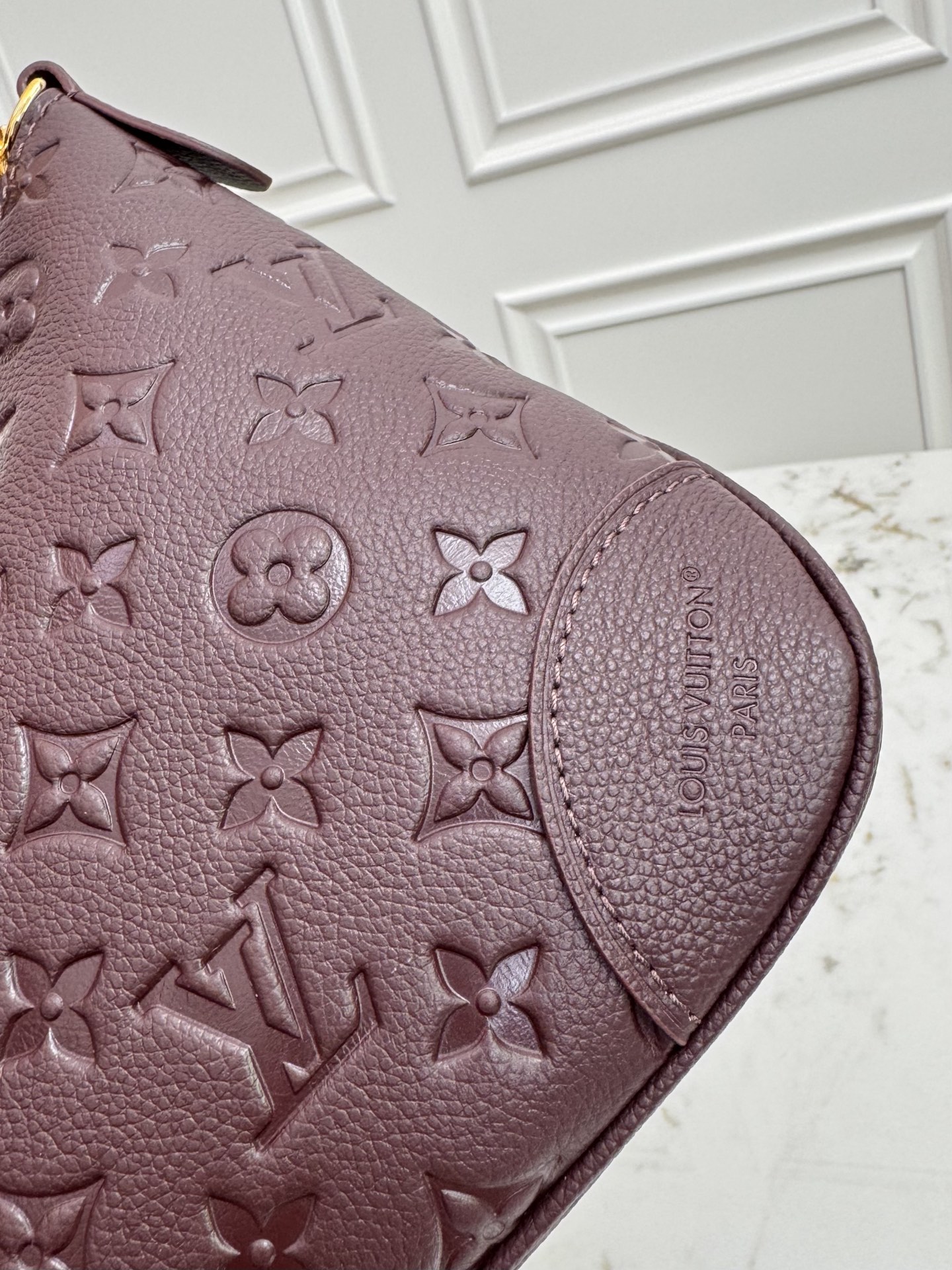 Louis Vuitton Boulogne Bag in Burgundy Monogram Empreinte Leather - Image 5