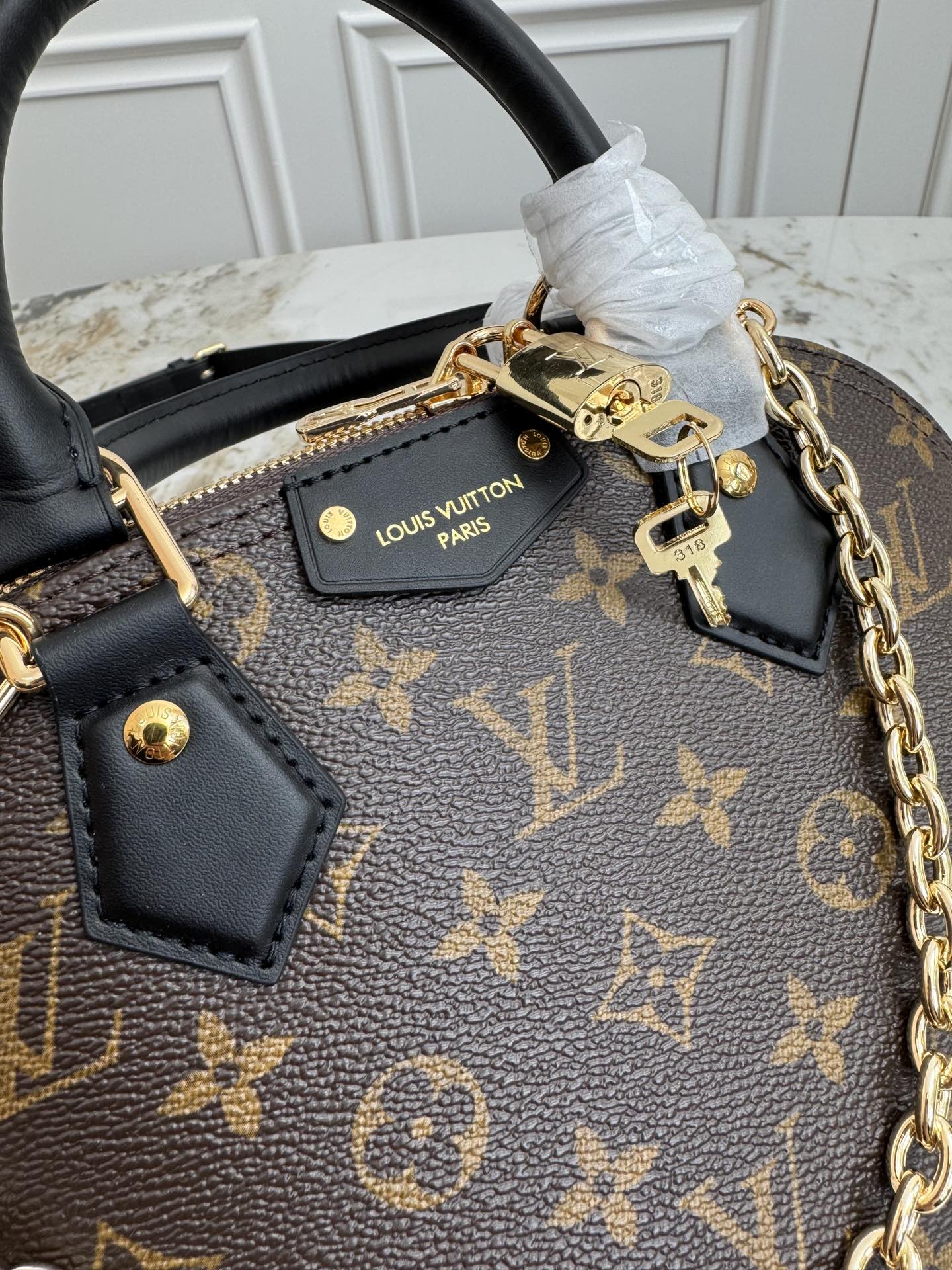 Louis Vuitton Alma BB Trunk-Style Handbag - Image 5