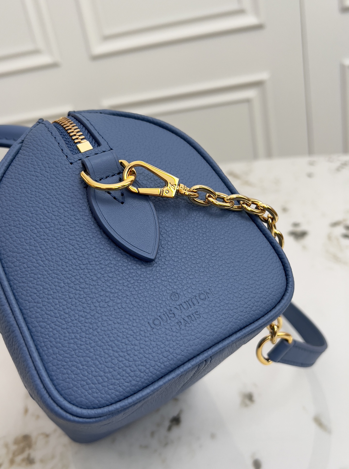 Louis Vuitton Speedy Bandouliere 20 Handbag in Blue Monogram Empreinte Leather - Image 5