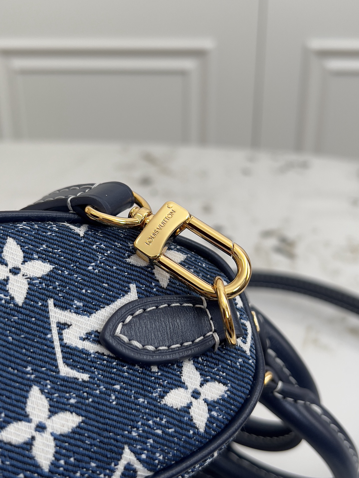Louis Vuitton Nano Speedy Denim Handbag - Image 5