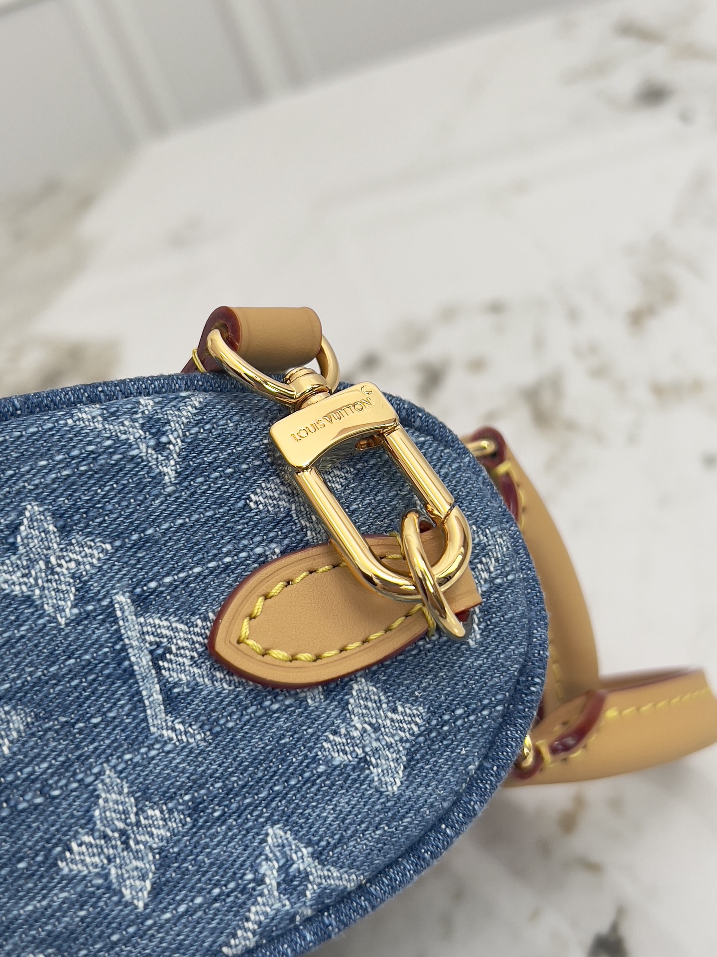 Louis Vuitton Nano Speedy Denim Monogram Bag - Image 5