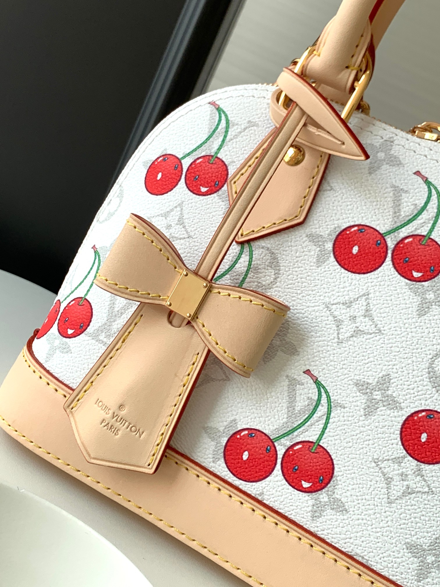 Louis Vuitton Alma BB Handbag, Louis Vuitton x Murakami Cherry Collection, M14234 - Image 5