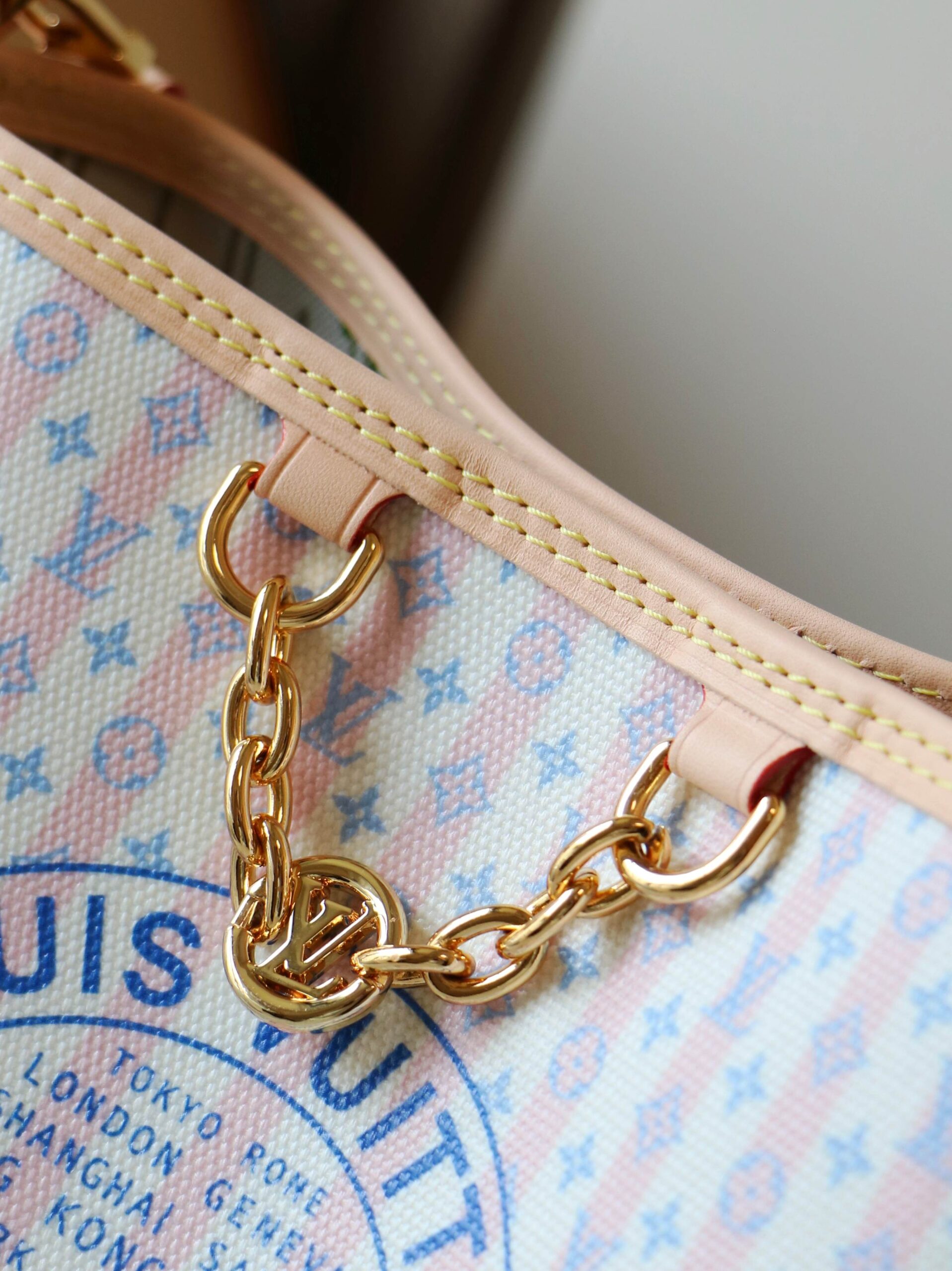 Louis Vuitton All In BB Bucket Bag M29115 in Pink Striped Monogram Canvas - Image 5