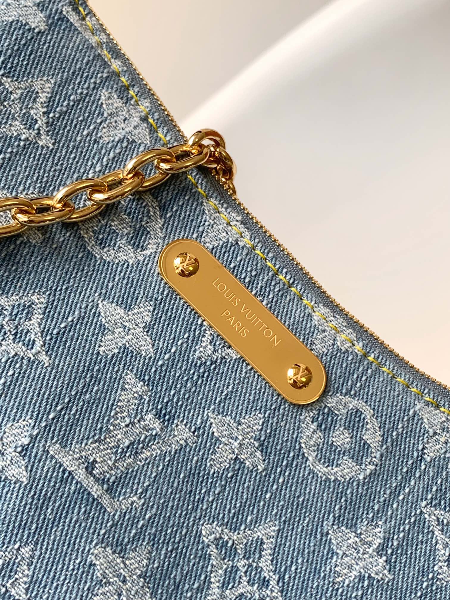 Louis Vuitton Liv Pochette Monogram Denim Crossbody Bag - Image 5