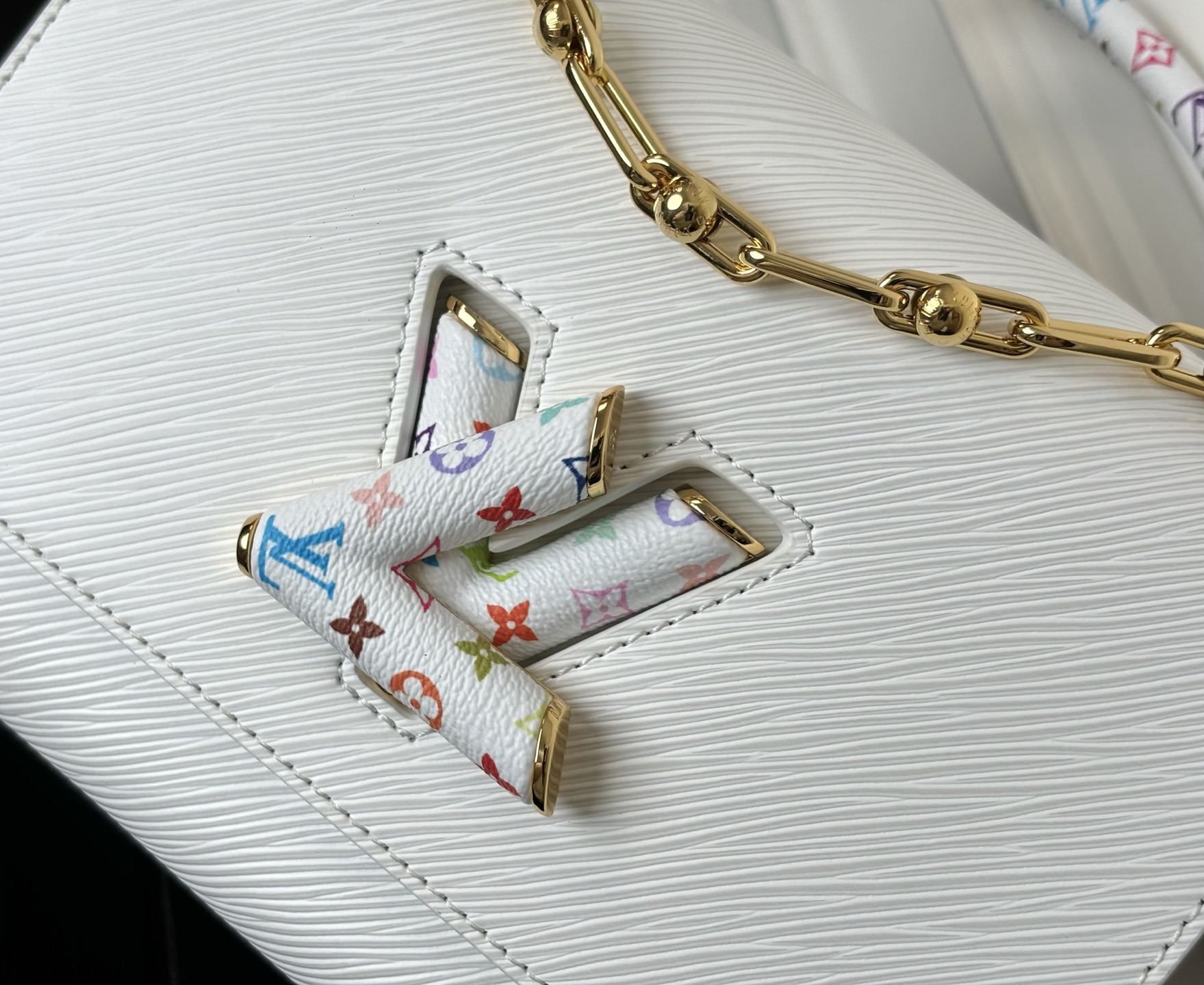 Louis Vuitton x Murakami Twist MM Slim Bag in White - Image 5