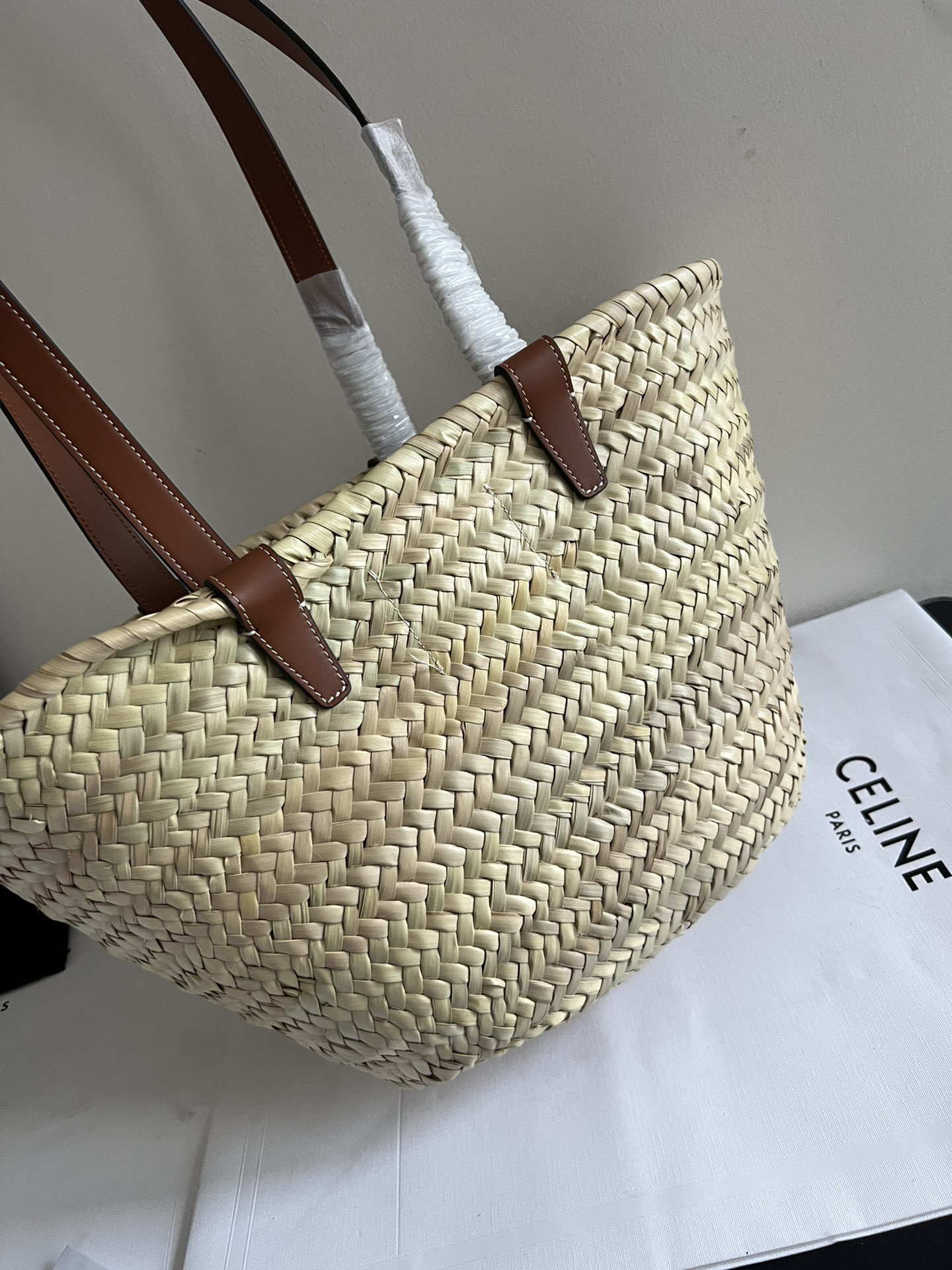 Celine Classic Raffia Basket Tote Bag - Image 5