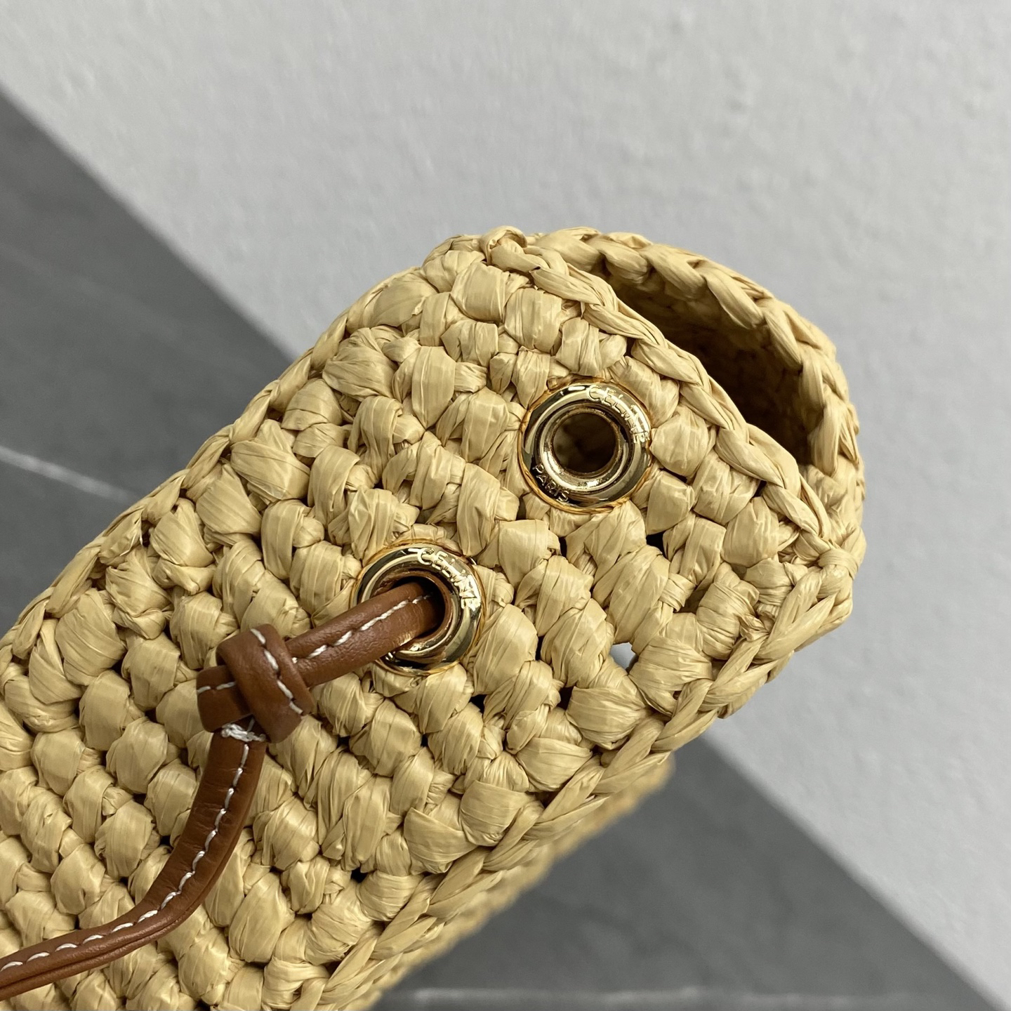 Celine Halfmoon Small Raffia Handbag - Image 5