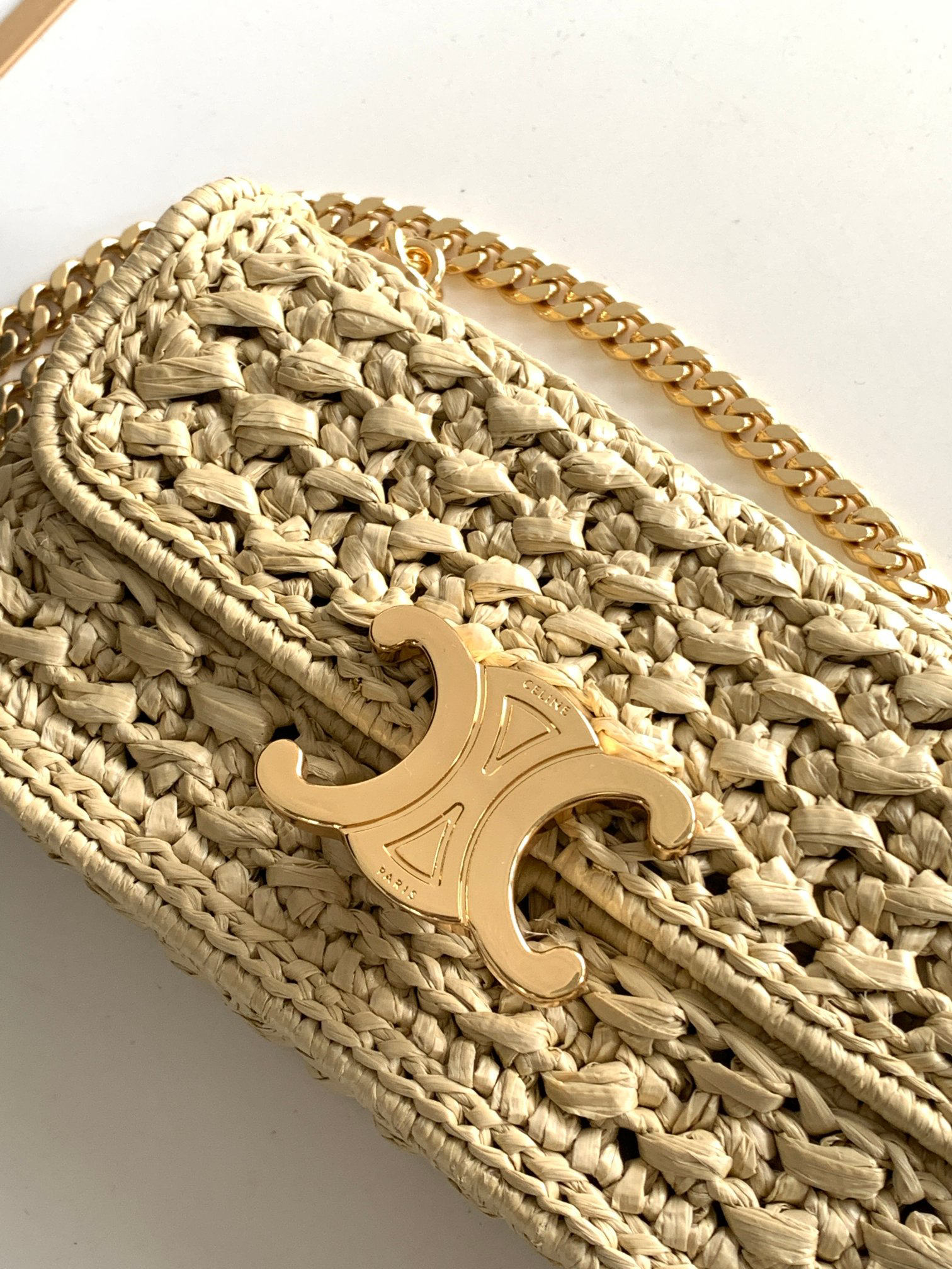 Celine Triomphe Woven Chain Shoulder Bag - Image 5