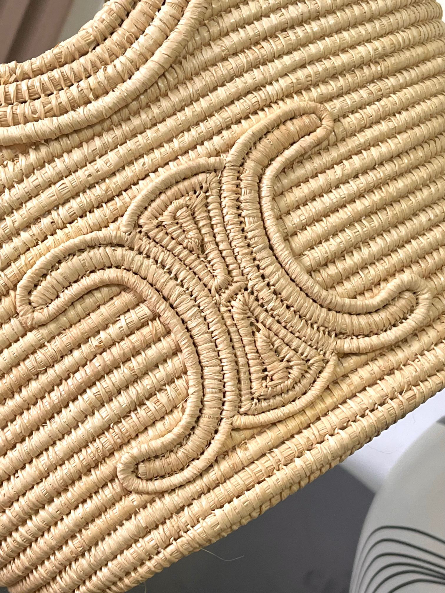 CELINE Raffia Woven Tote Bag - Image 5