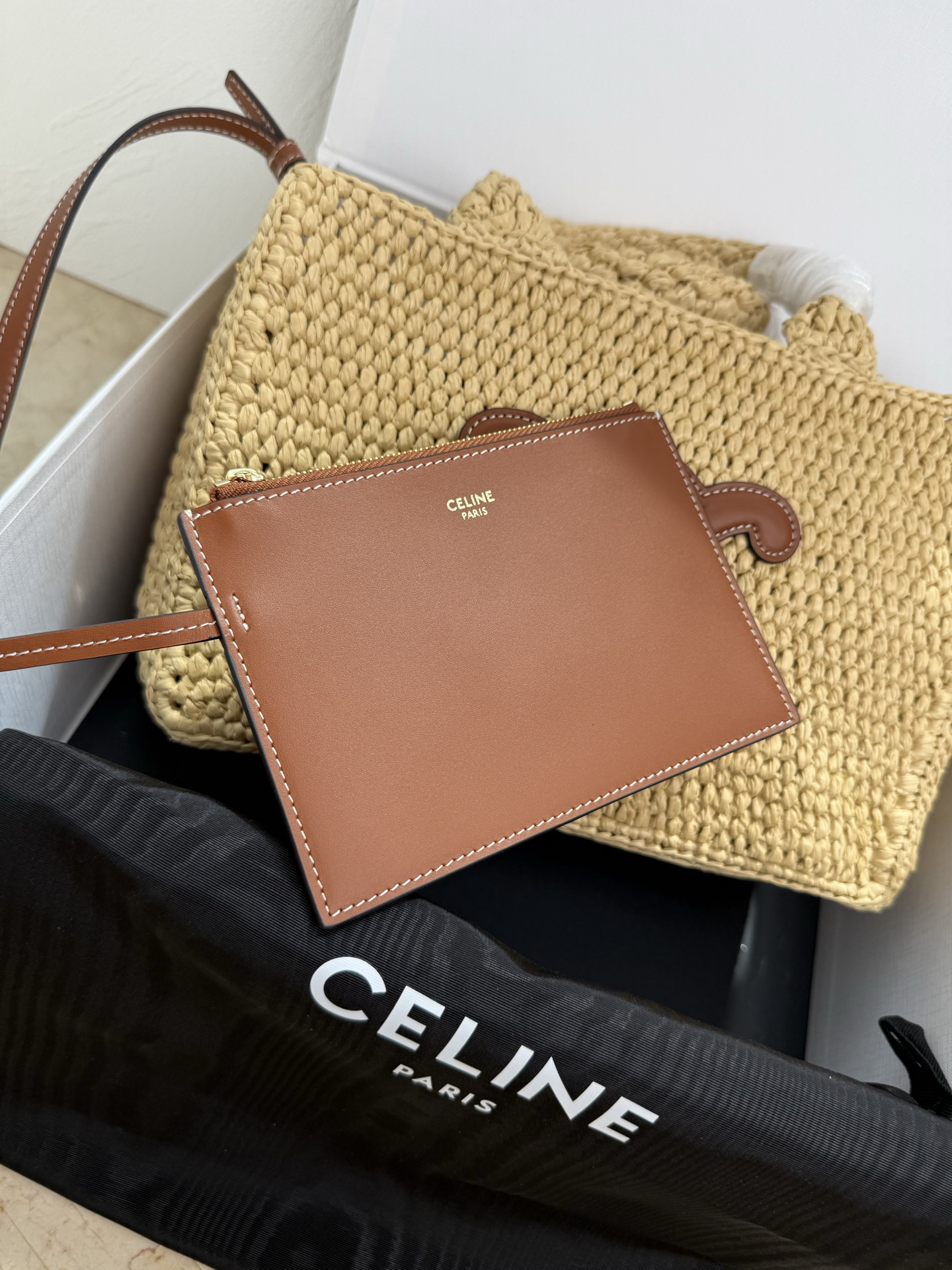 CELINE TCABAS THAIS Small Woven Tote Bag - Image 5