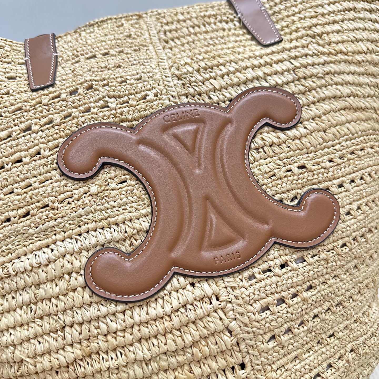 Celine Medium Triomphe Woven Basket Bag - Image 5