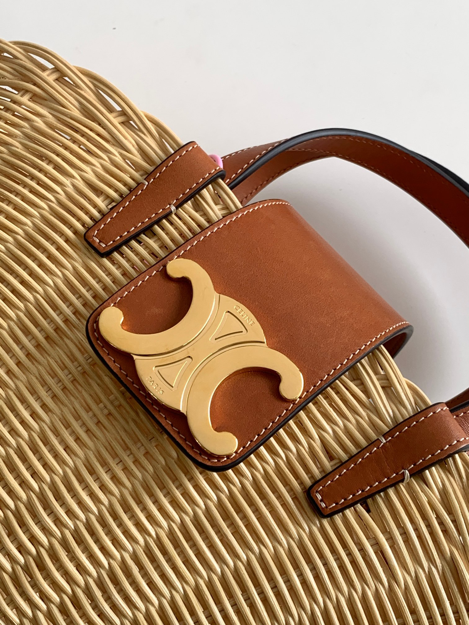 CELINE Teen Couffin Woven Basket Bag - Image 5