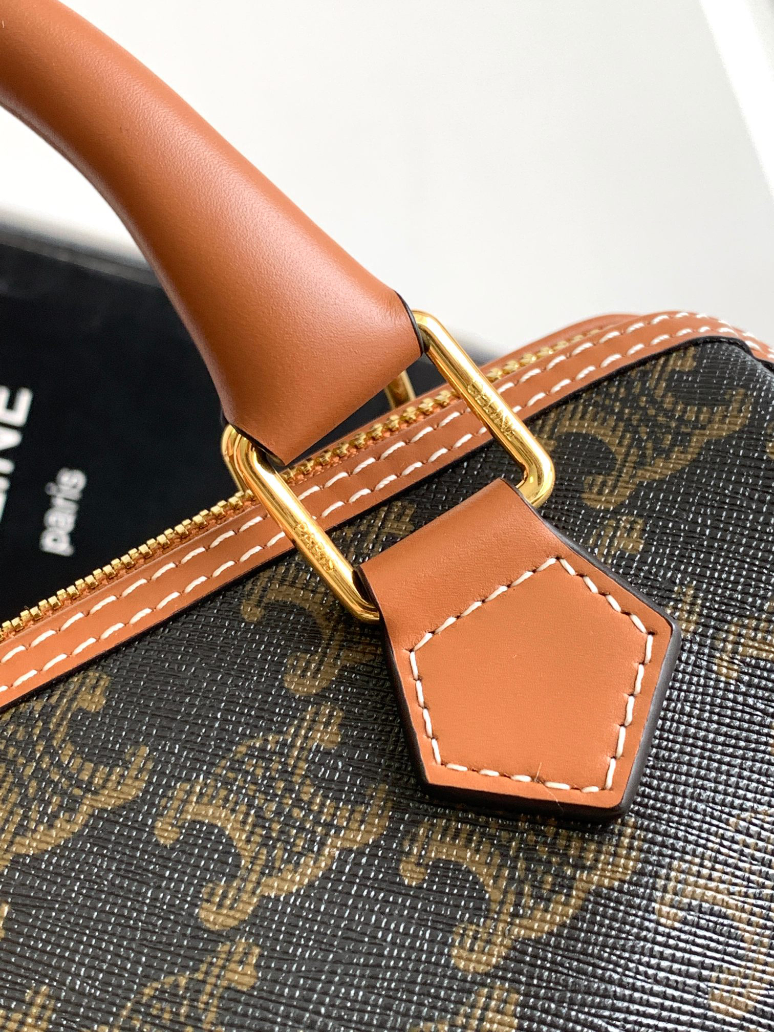 CELINE Small Triomphe Canvas Boston Bag - Image 5