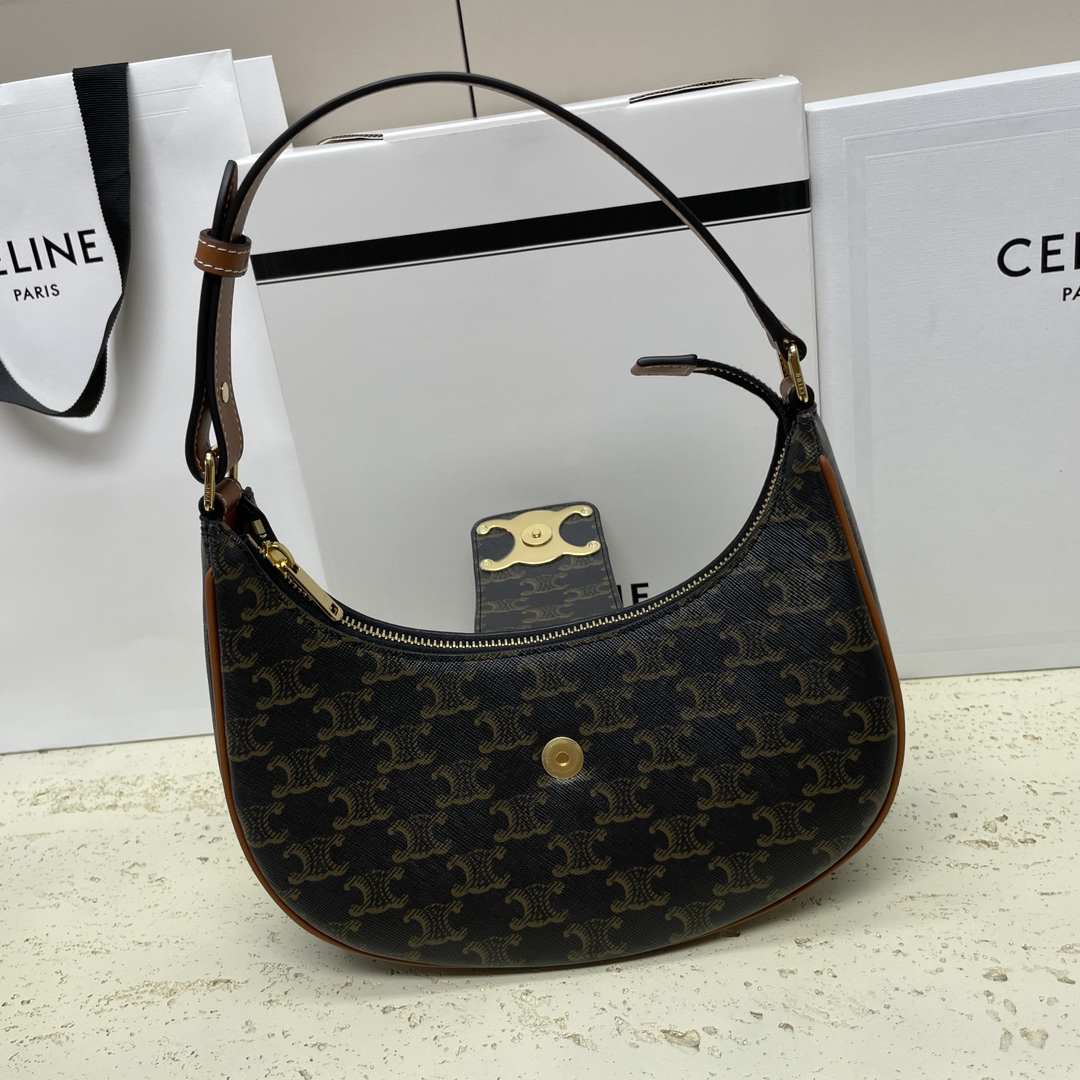TRIOME AVA Canvas Logo-Print Leather Shoulder Bag - Image 5