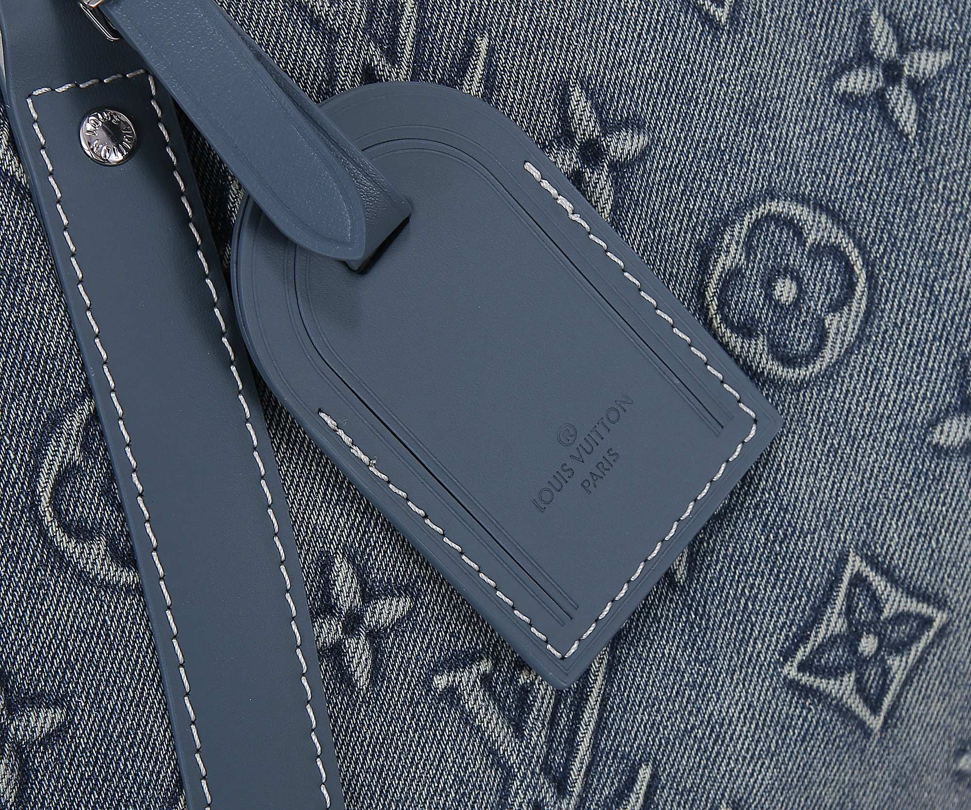 Louis Vuitton Keepall Bandoulière 50 Monogram Washed Denim Travel Bag - Image 5