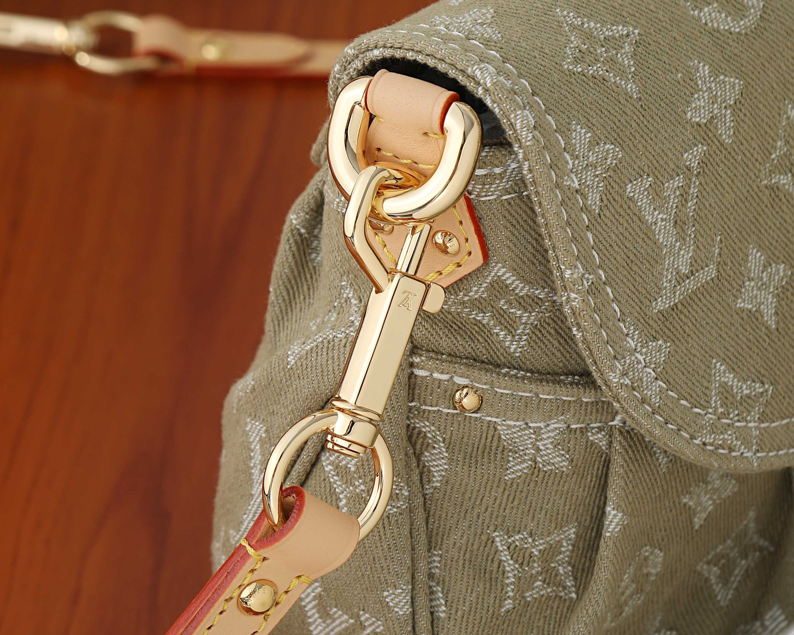 Sunset Handbag in Khaki GOTS-Certified Cotton Denim - Image 5