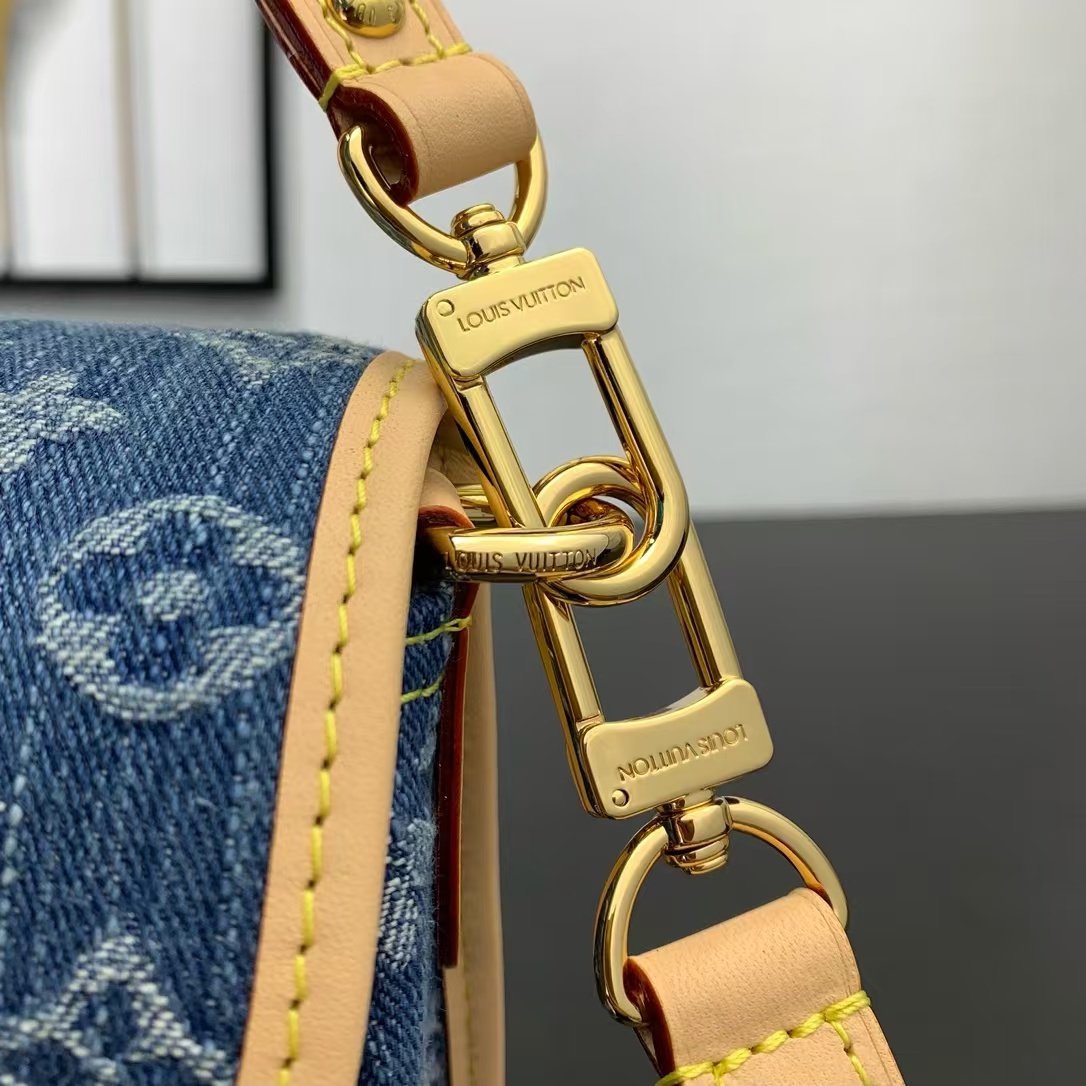 Diane Monogram Denim and Leather-Trim Handbag - Image 5