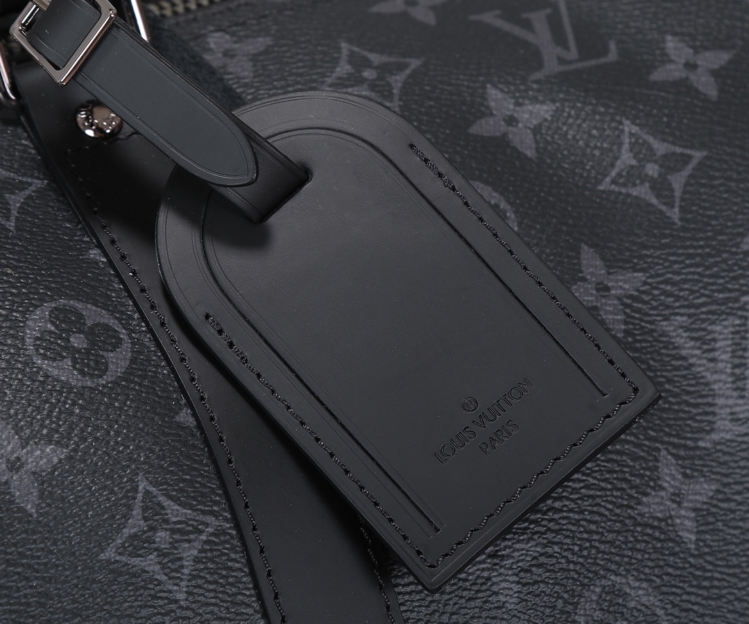Louis Vuitton Keepall 55 Travel Bag in Monogram Eclipse Canvas - Image 5