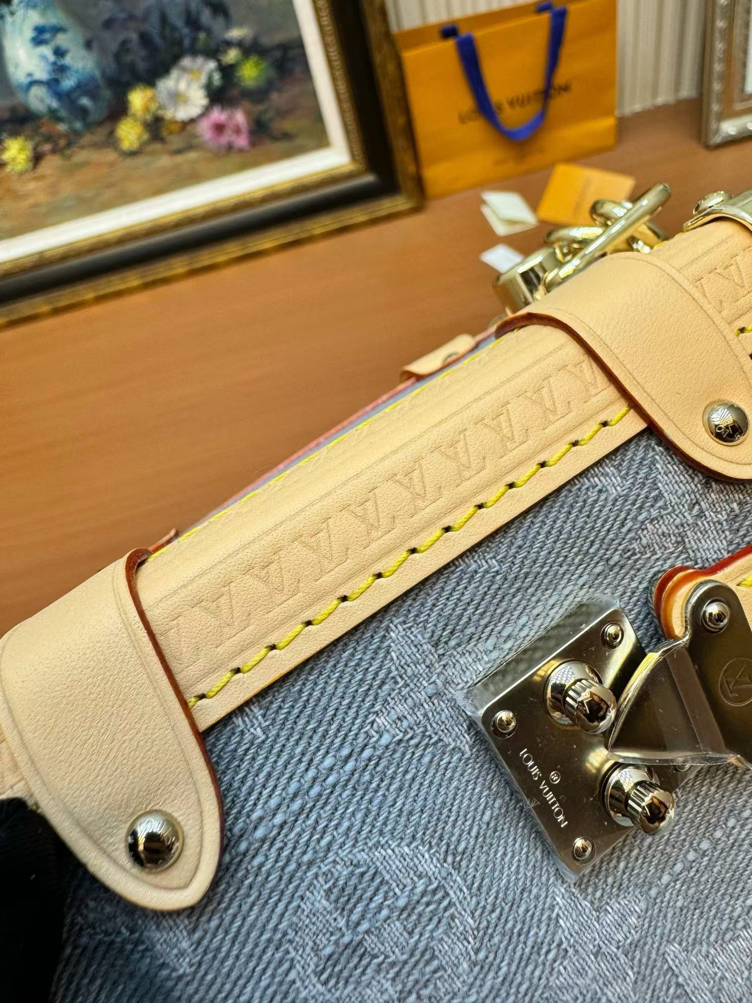 Louis Vuitton Side Trunk MM Handbag in Monogram Denim - Image 5