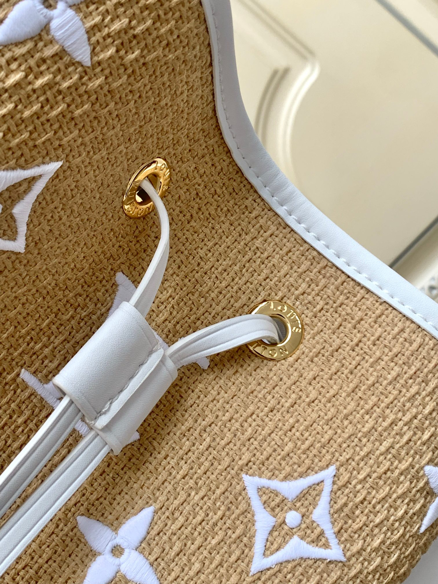 Louis Vuitton M23080 Monogram Woven Canvas Crossbody Bucket Bag - Image 5