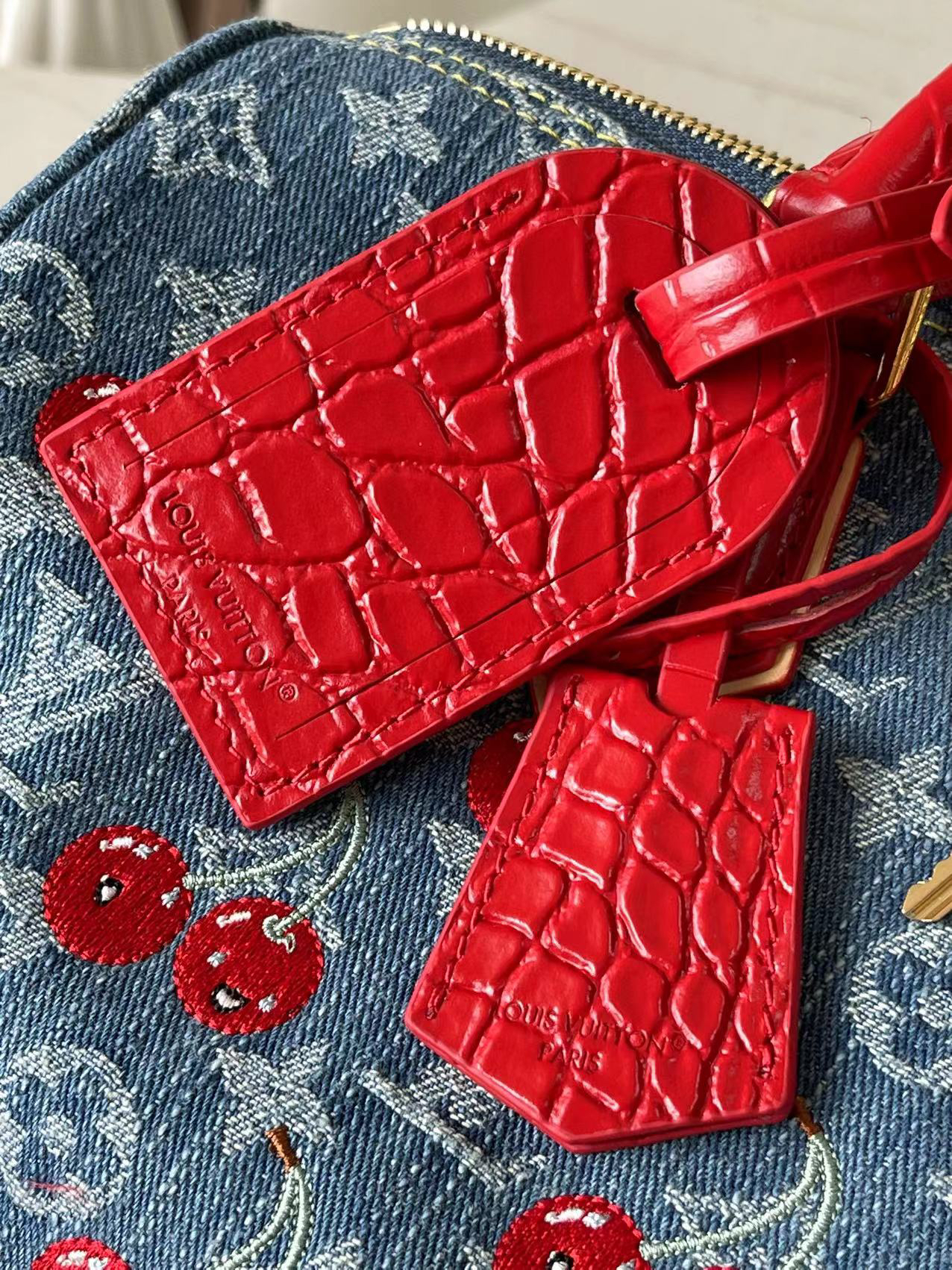Louis Vuitton Speedy 18 Bandoulière Denim Handbag - Image 5