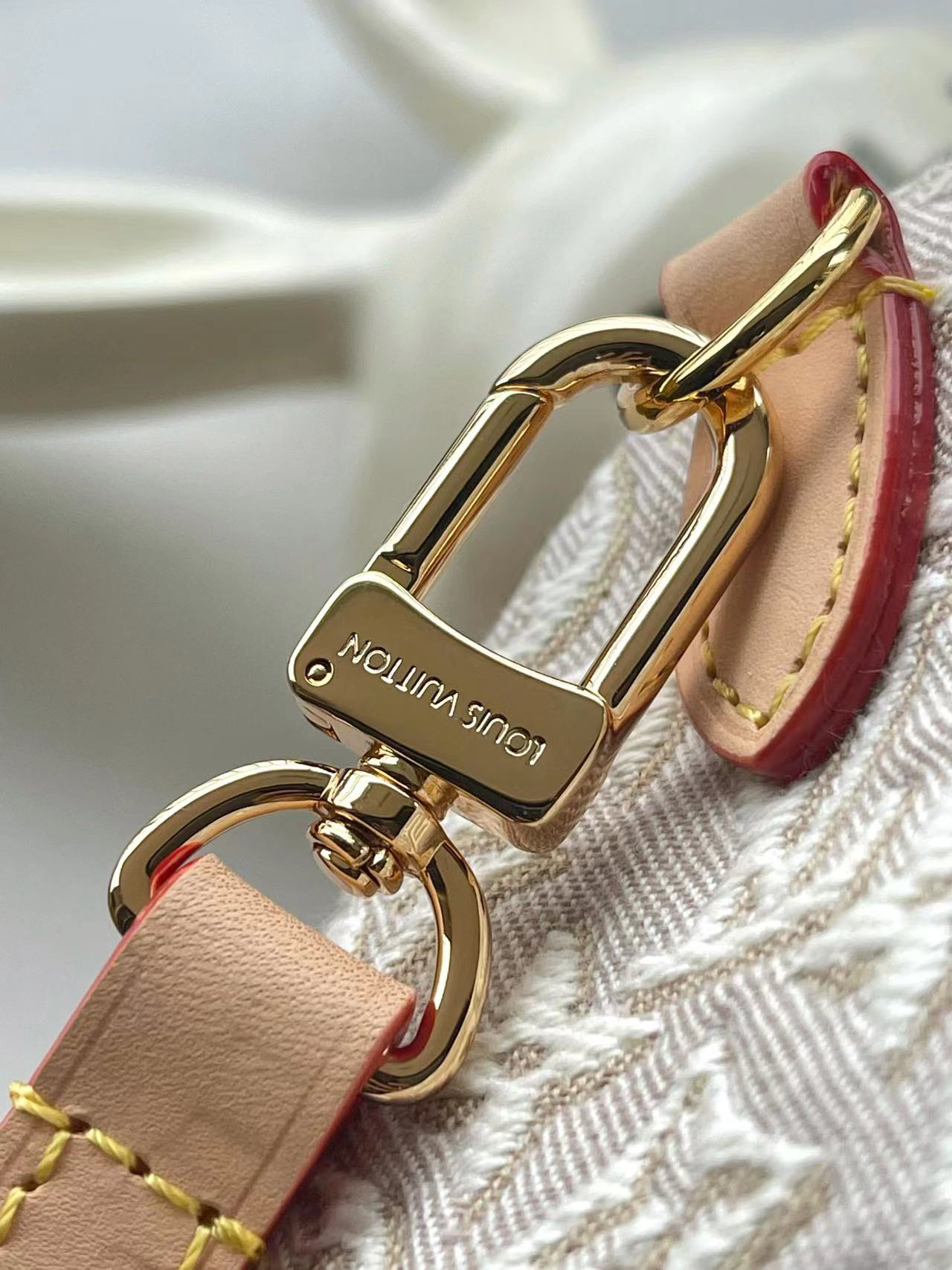 Louis Vuitton Nano Speedy Monogram Emblème Canvas Crossbody Bag - White - Image 5