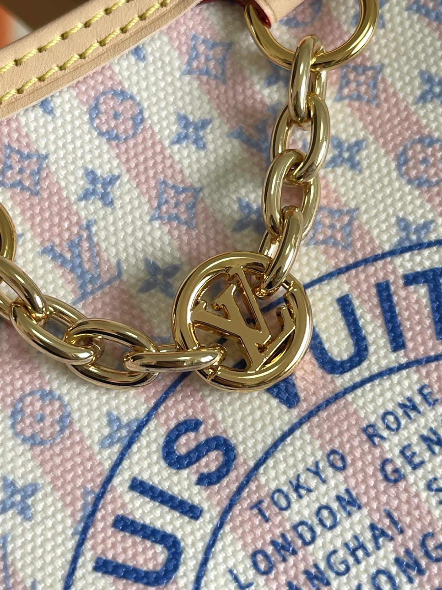 Louis Vuitton All In BB Bucket Crossbody Bag – Pink Monogram Stripe - Image 5