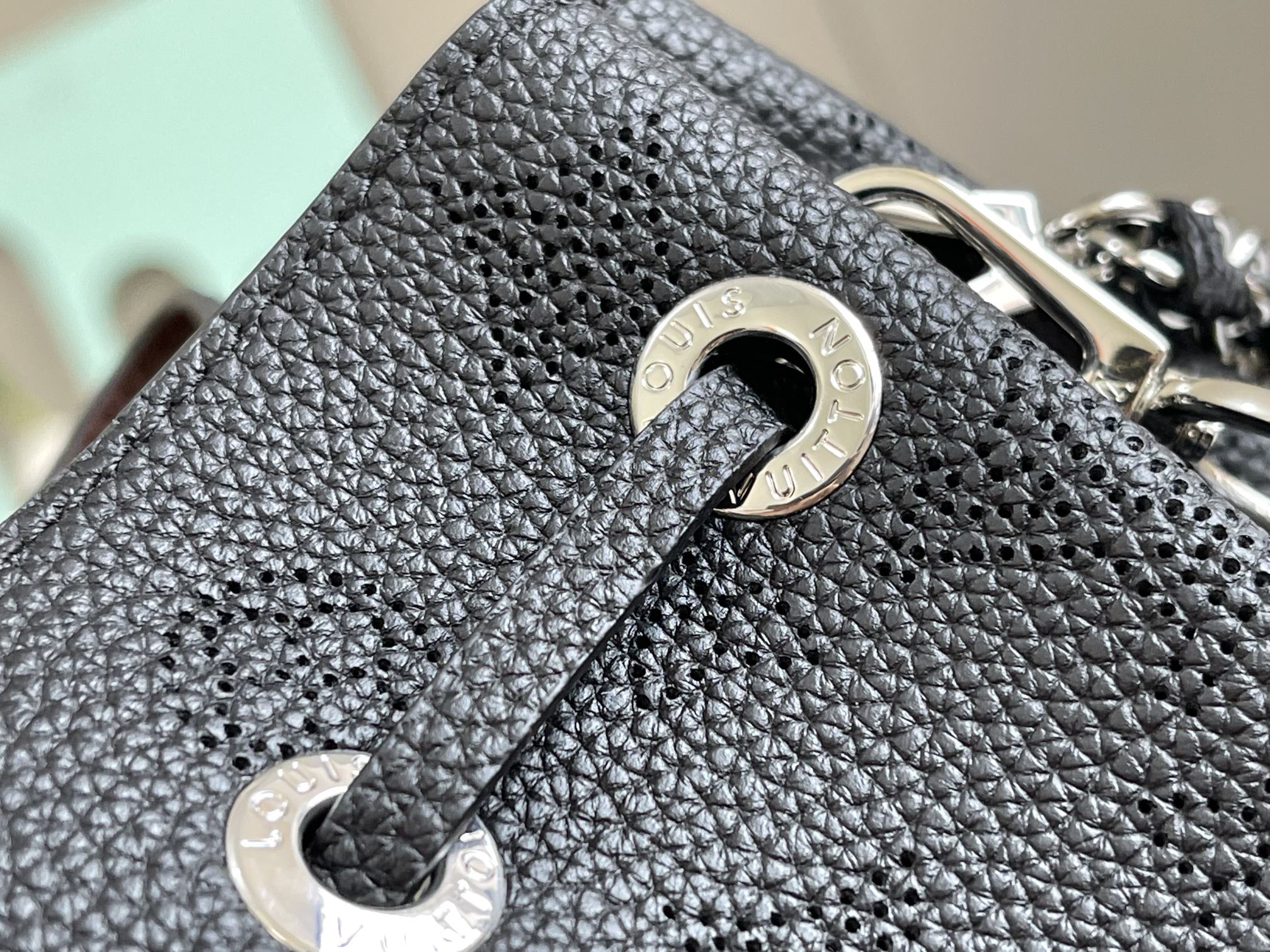 Bella Tote Perforated Leather Handbag - Image 5