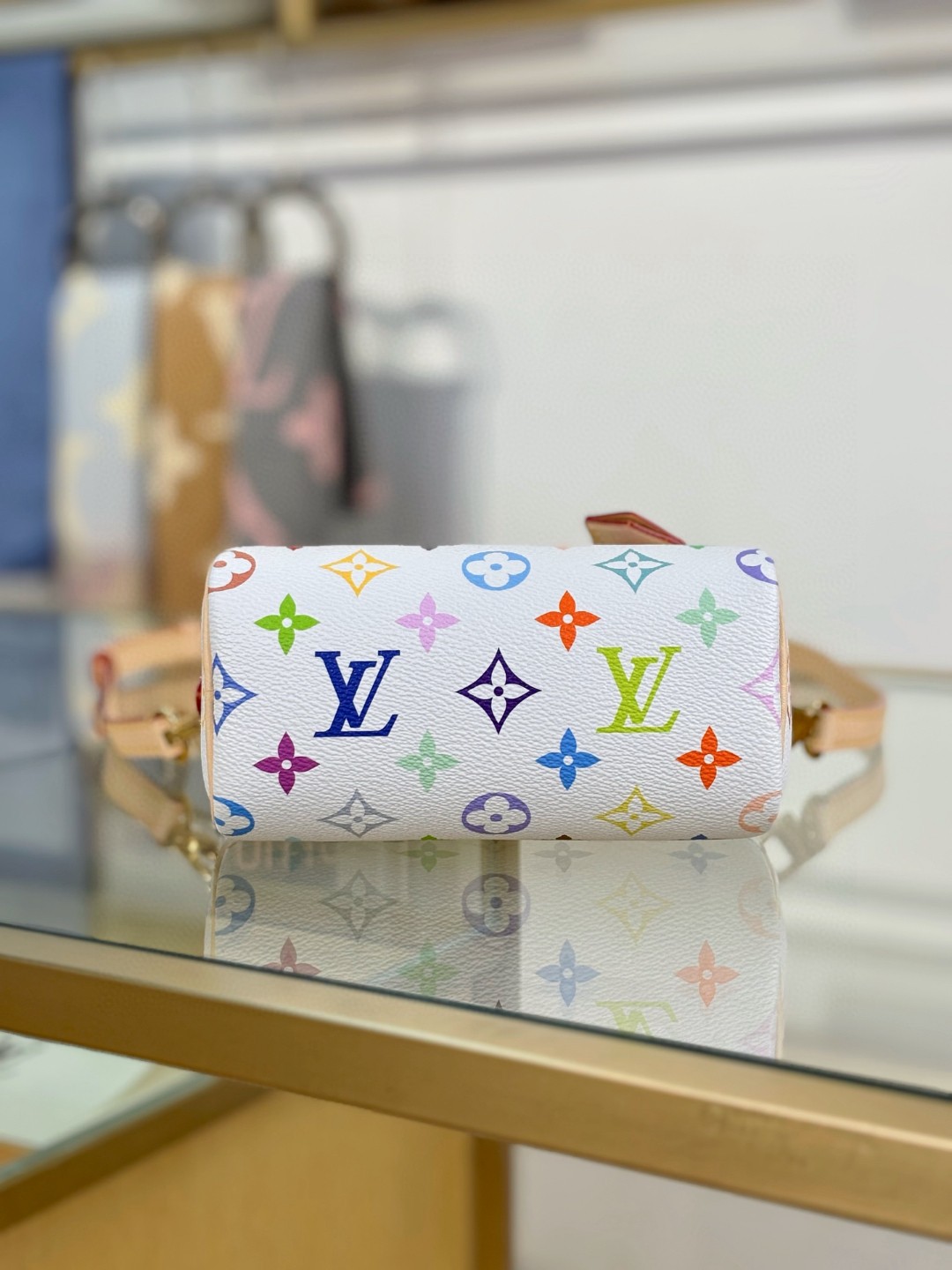 Nano Speedy Handbag, White Tricolor - Image 5
