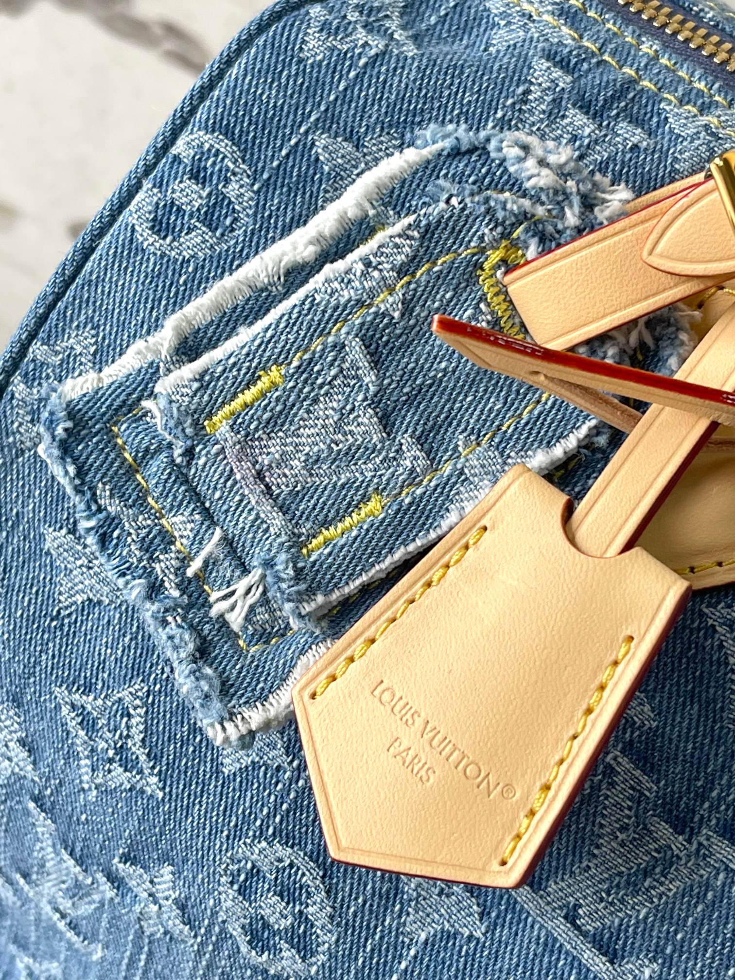 Louis Vuitton Speedy Bandoulière 30 Denim Handbag - Image 5